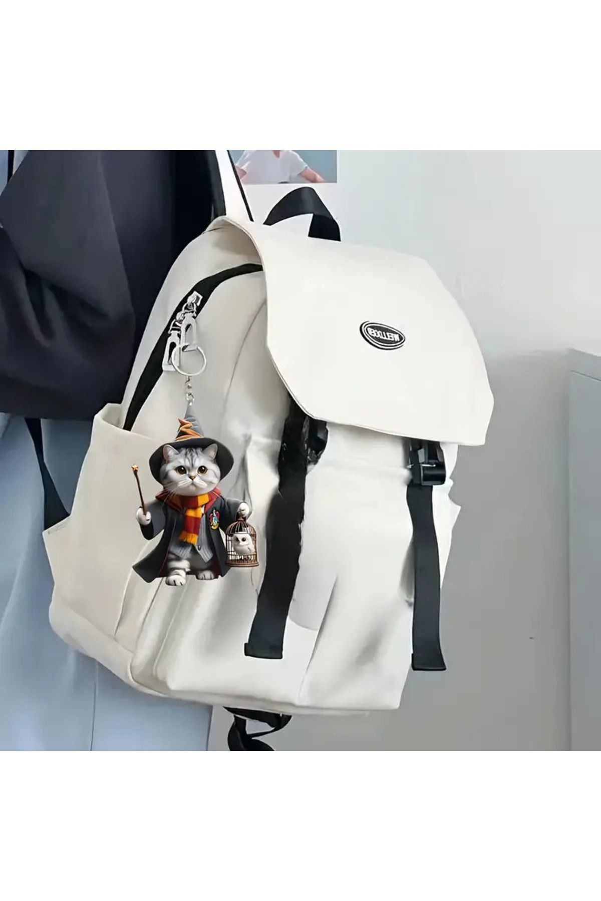 Dodemert Home Sevimli Kedi Cadı Akrilik Anahtarlık & Çanta Süsü & Araç Dikiz Ay