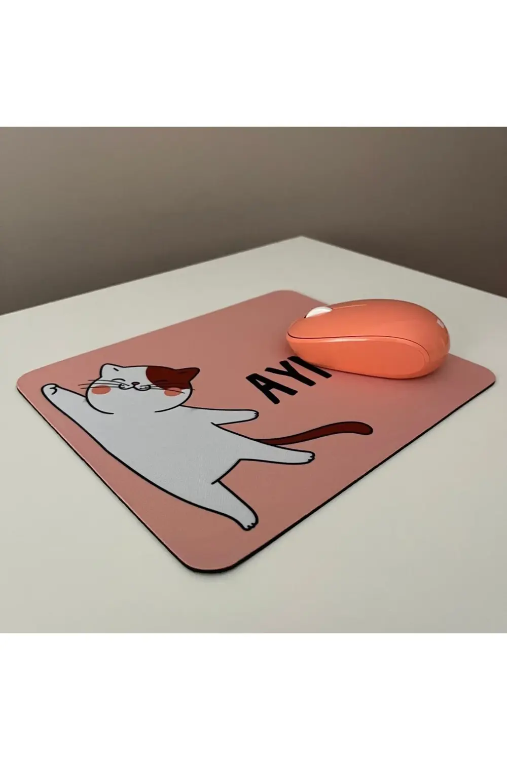 Sevimli Kedi Mouse Pad, 21x17 cm, Kaymaz Taban, Ev, Ofis ve Oyun