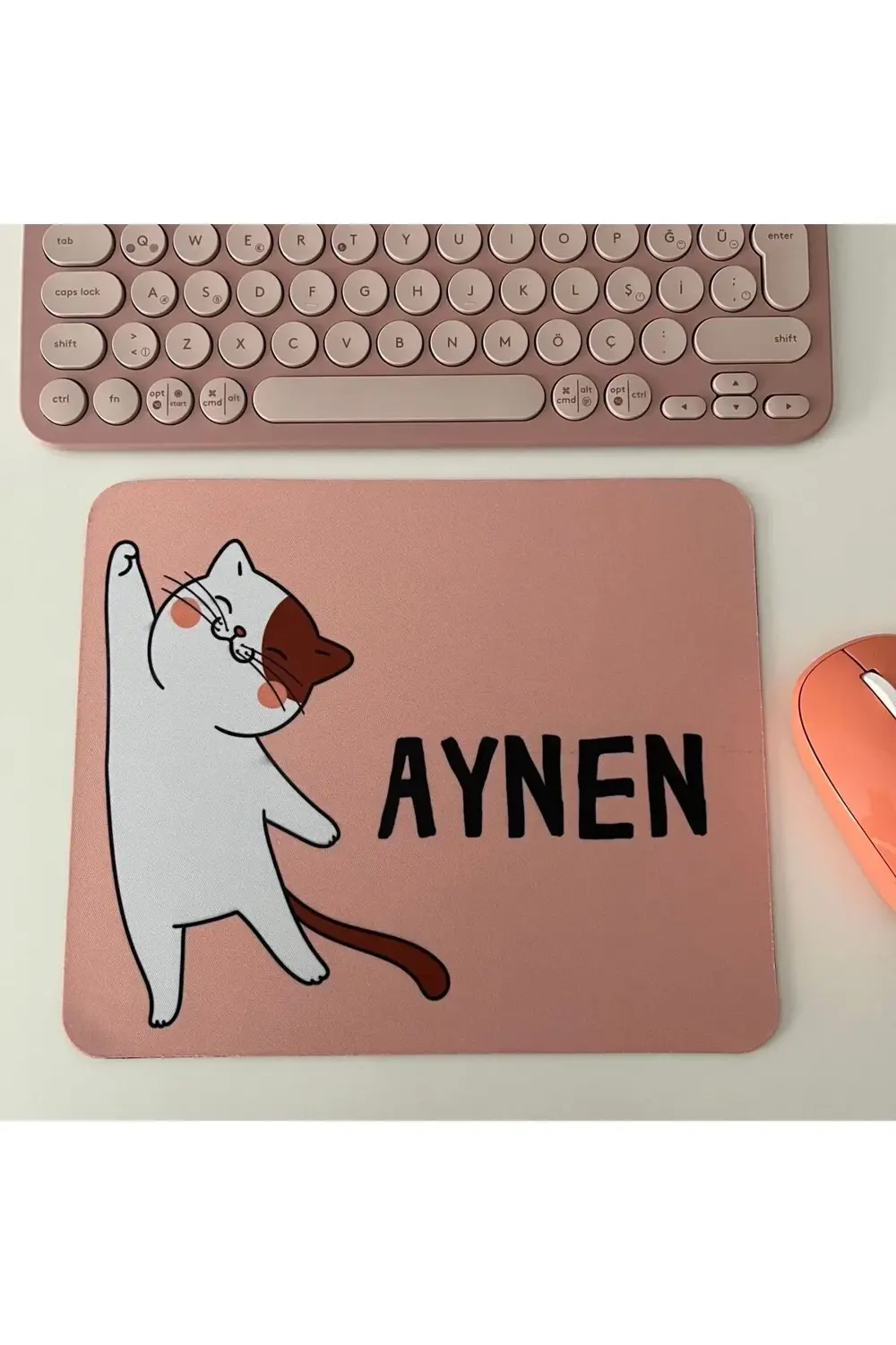 Sevimli Kedi Mouse Pad, 21x17 cm, Kaymaz Taban, Ev, Ofis ve Oyun