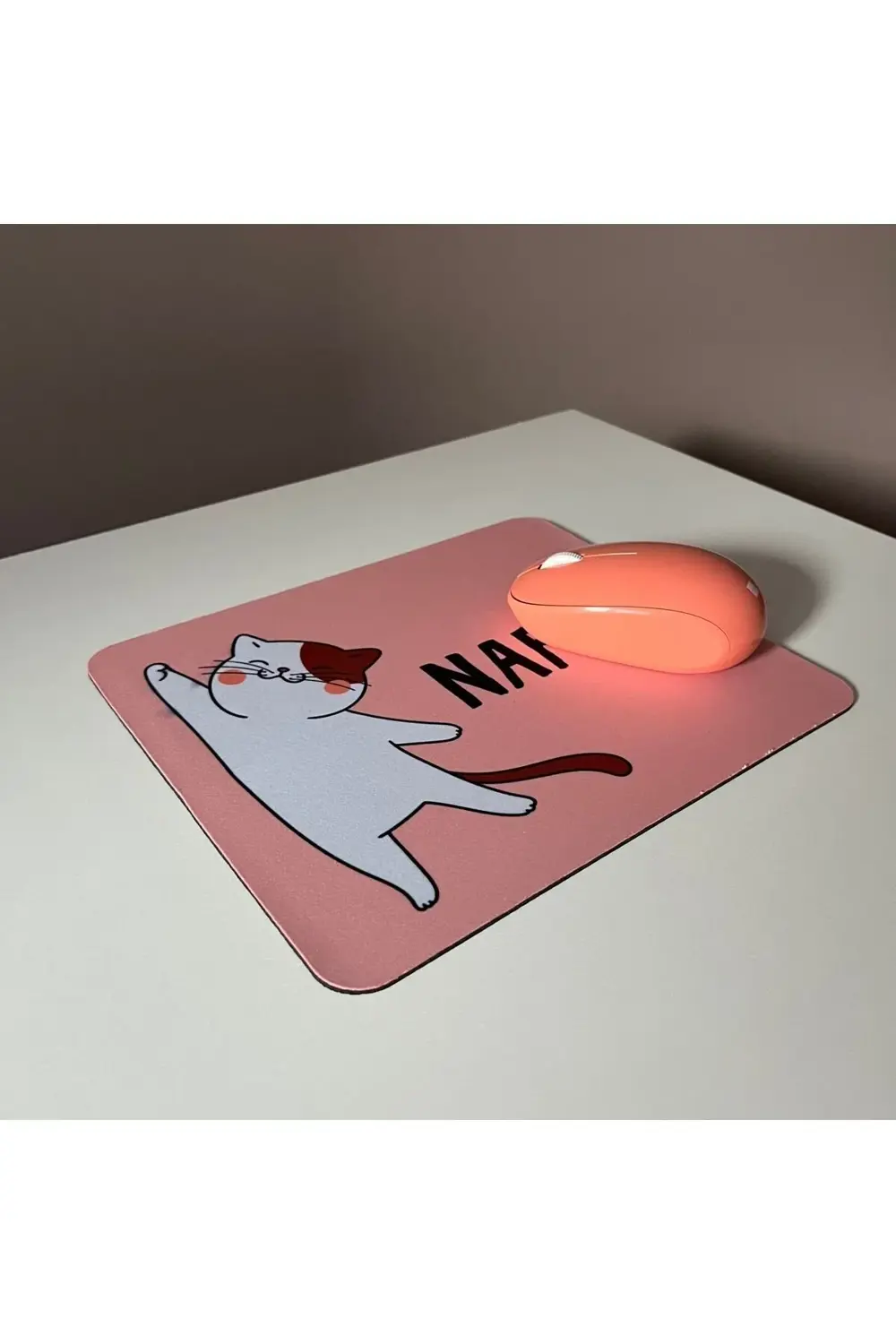 Sevimli Kedi Mouse Pad, 21x17 cm, Kaymaz Taban, Ev, Ofis ve Oyun