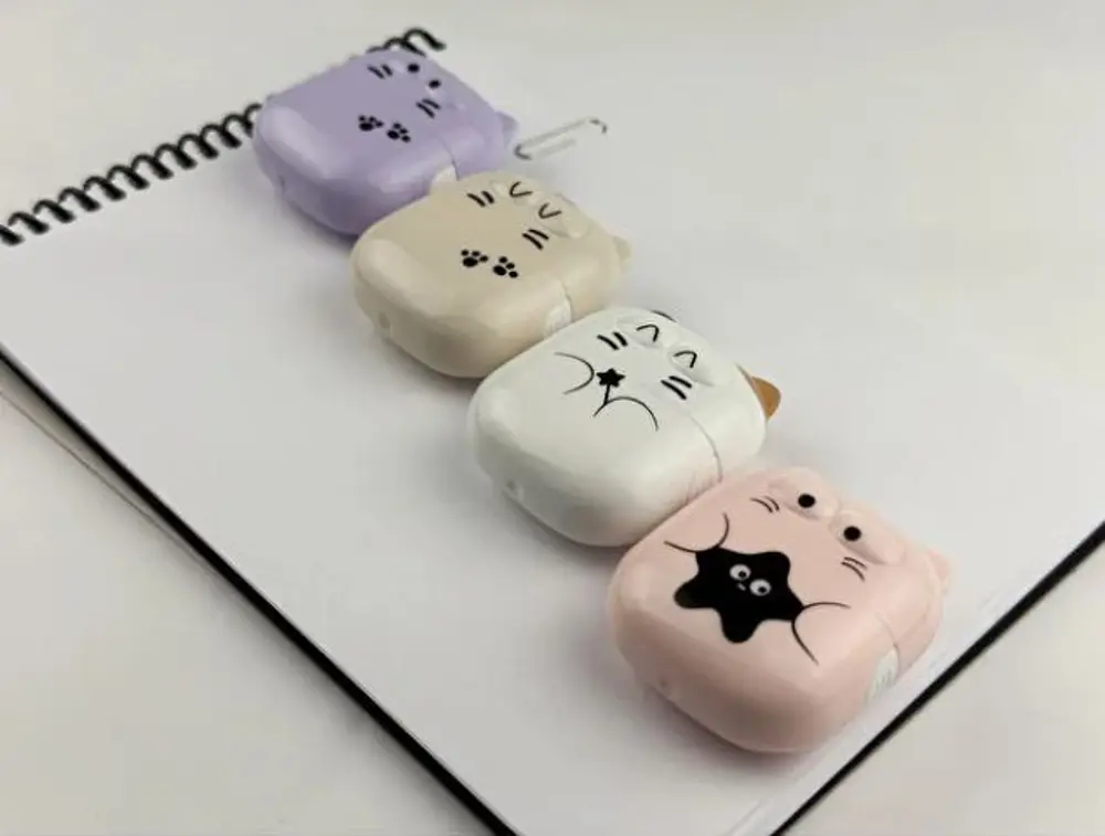 Sevimli Kedi Silgi Rulo Silgi, Toz Hazneli Silgi - Krem (Bej)