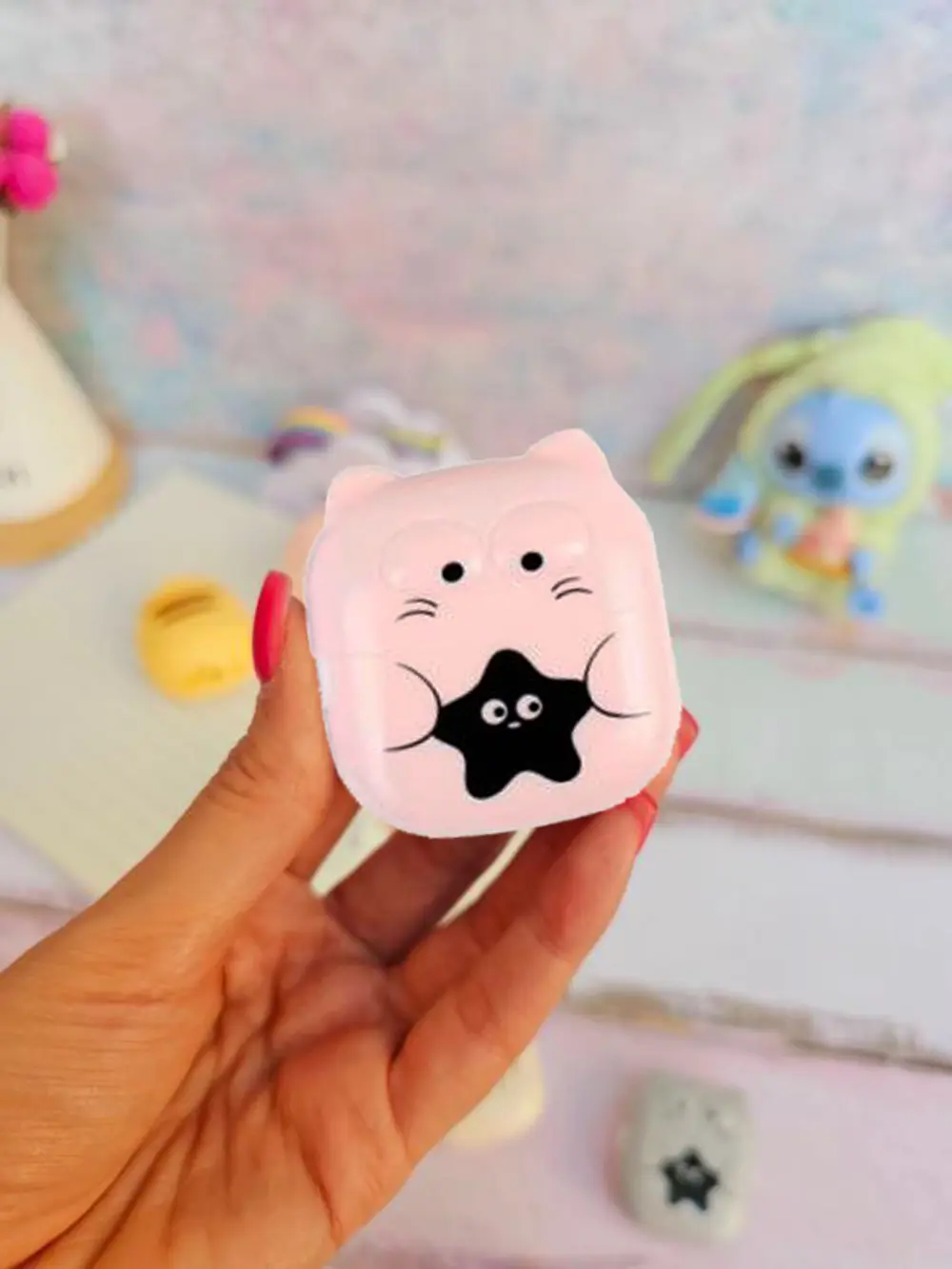 Sevimli Kedi Silgi Rulo Silgi, Toz Hazneli Silgi - Pembe