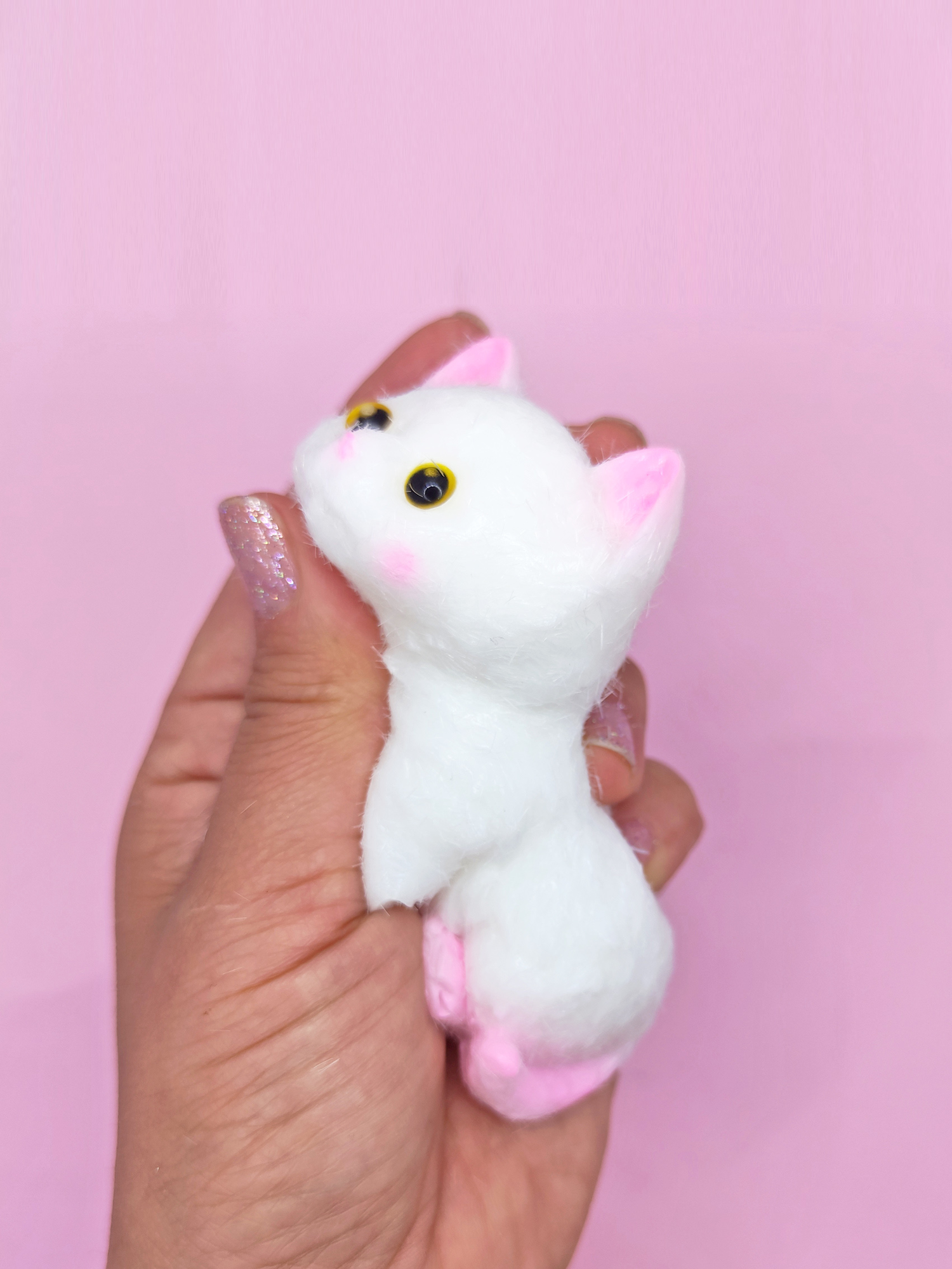 Limmy Sevimli Kedi Squishy Taba Tüylü Yumuşacık 7 Cm Kedi Sukuşi - Mavi