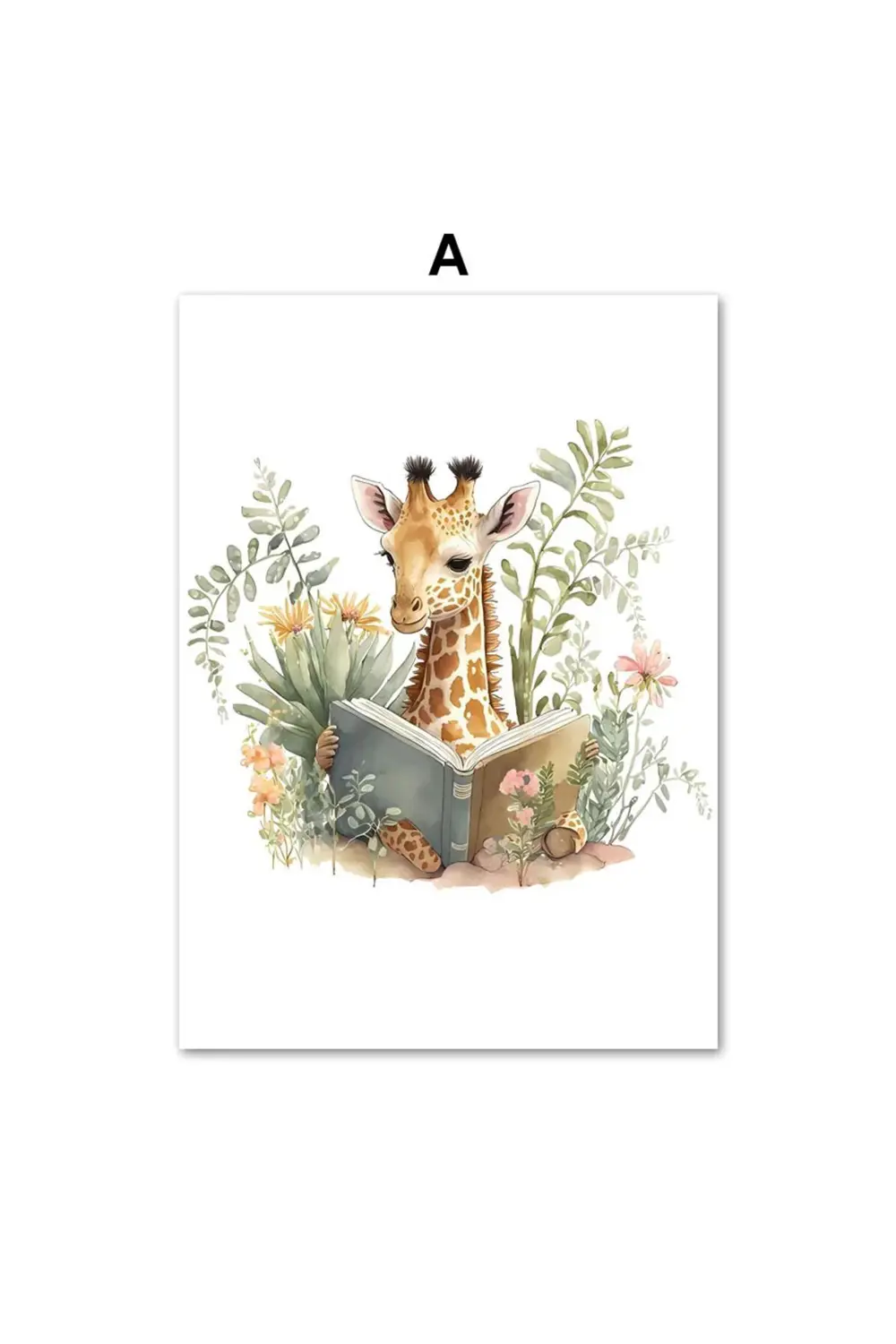 Sevimli Kitap Okuyan Hayvanlar  6’lı Çerçeve Görünümlü Modern MDF
