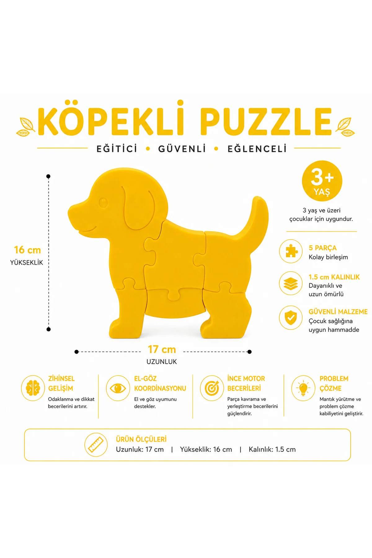 Sevimli Köpek 3D Baskı Puzzle – 5 Parça Eğitici Çocuk Yapbozu (3+ Yaş) Sevimli Köpek 3D Baskı Puzzle – 5 Parça Eğitici Çocuk Yapbozu (3+ Yaş)