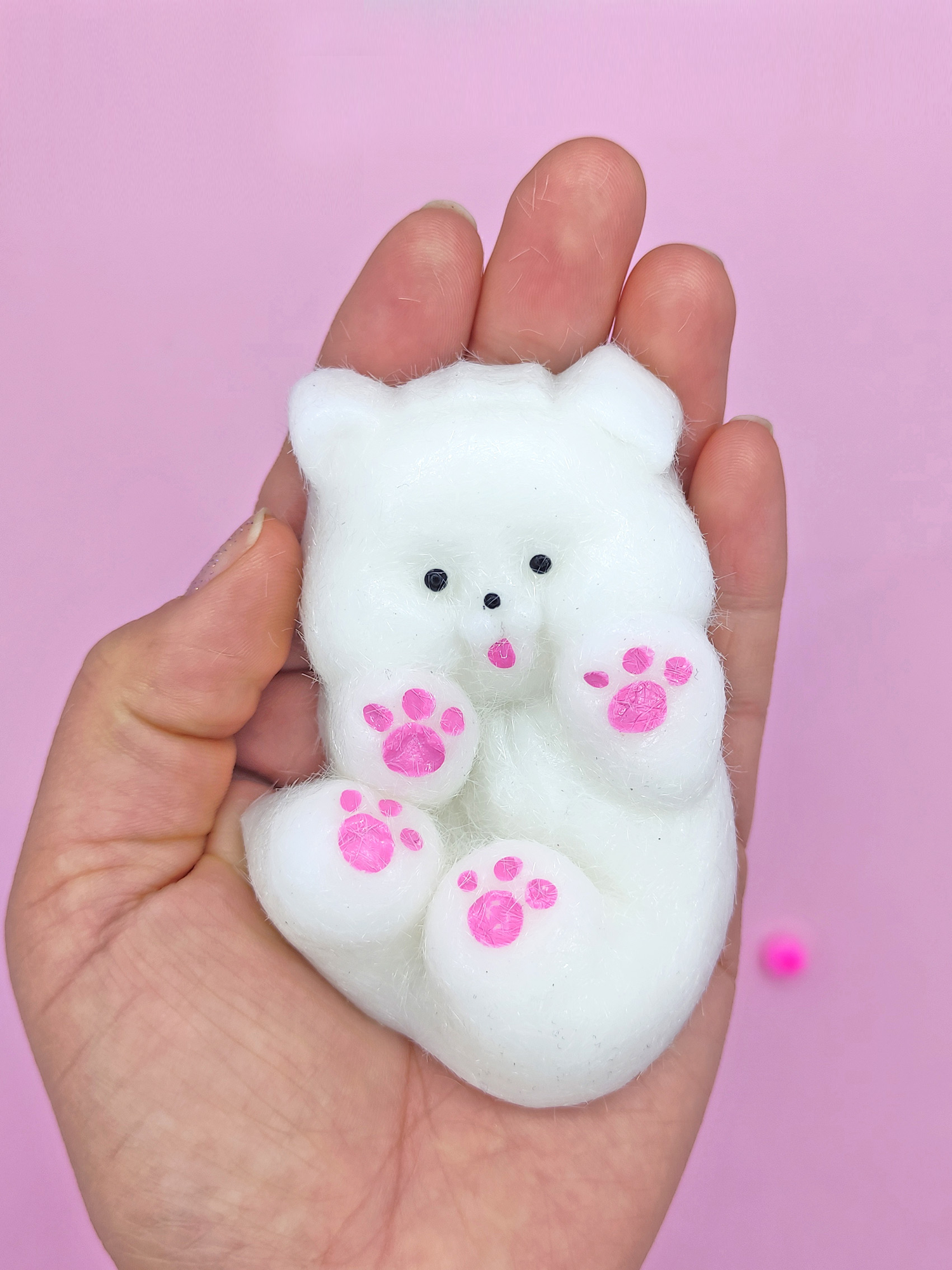 Limmy Sevimli Köpek Squishy Tüylü Beyaz Patili Yumuşacık (6X9 Cm) Sukuş