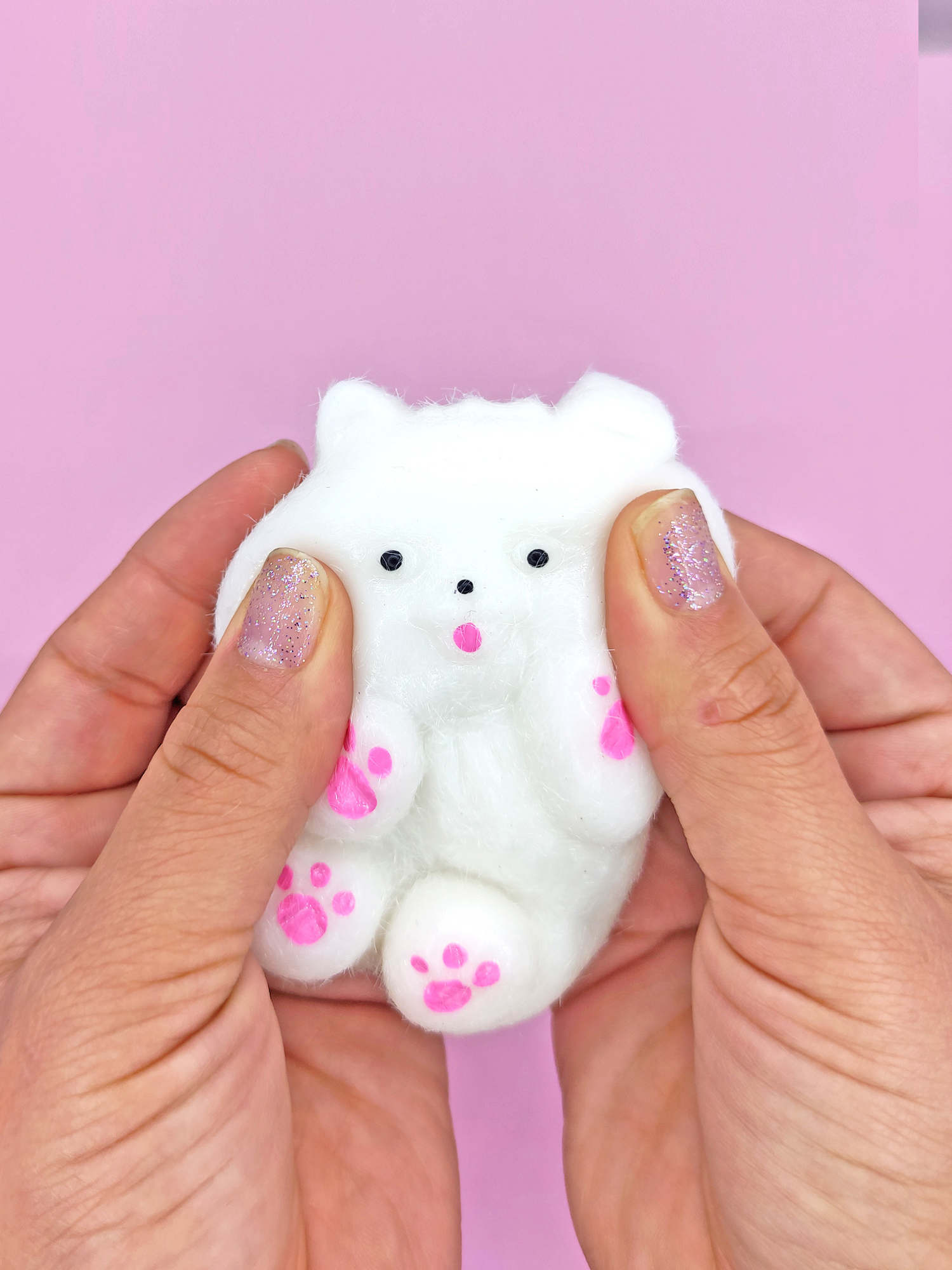 Limmy Sevimli Köpek Squishy Tüylü Beyaz Patili Yumuşacık (6X9 Cm) Sukuş