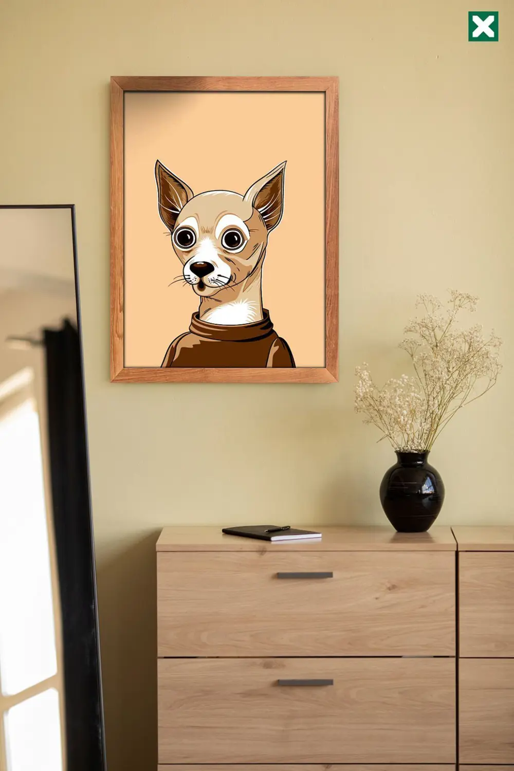 Sevimli Köpekler  Dekorize 3'lü Set, Çerçeve Görünümlü Modern Mdf