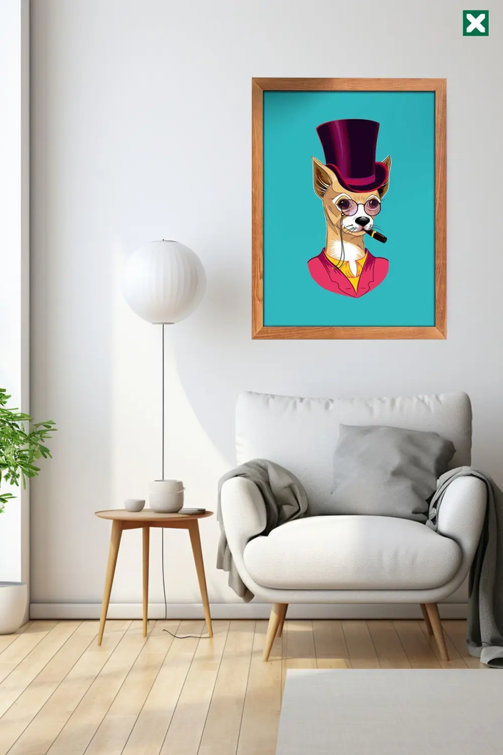 Sevimli Köpekler  Dekorize 3'lü Set, Çerçeve Görünümlü Modern Mdf