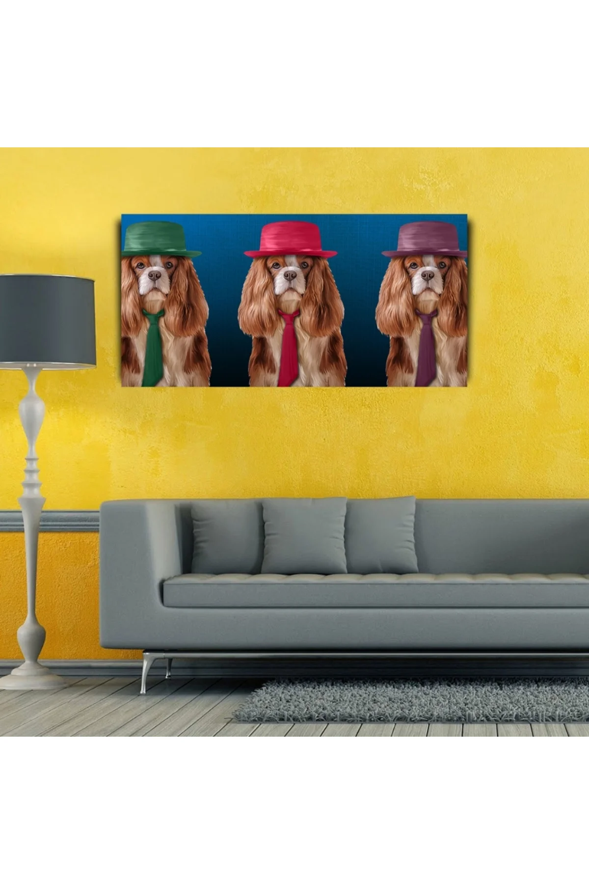 Sevimli Köpekler Kanvas Tablo 60 x 120