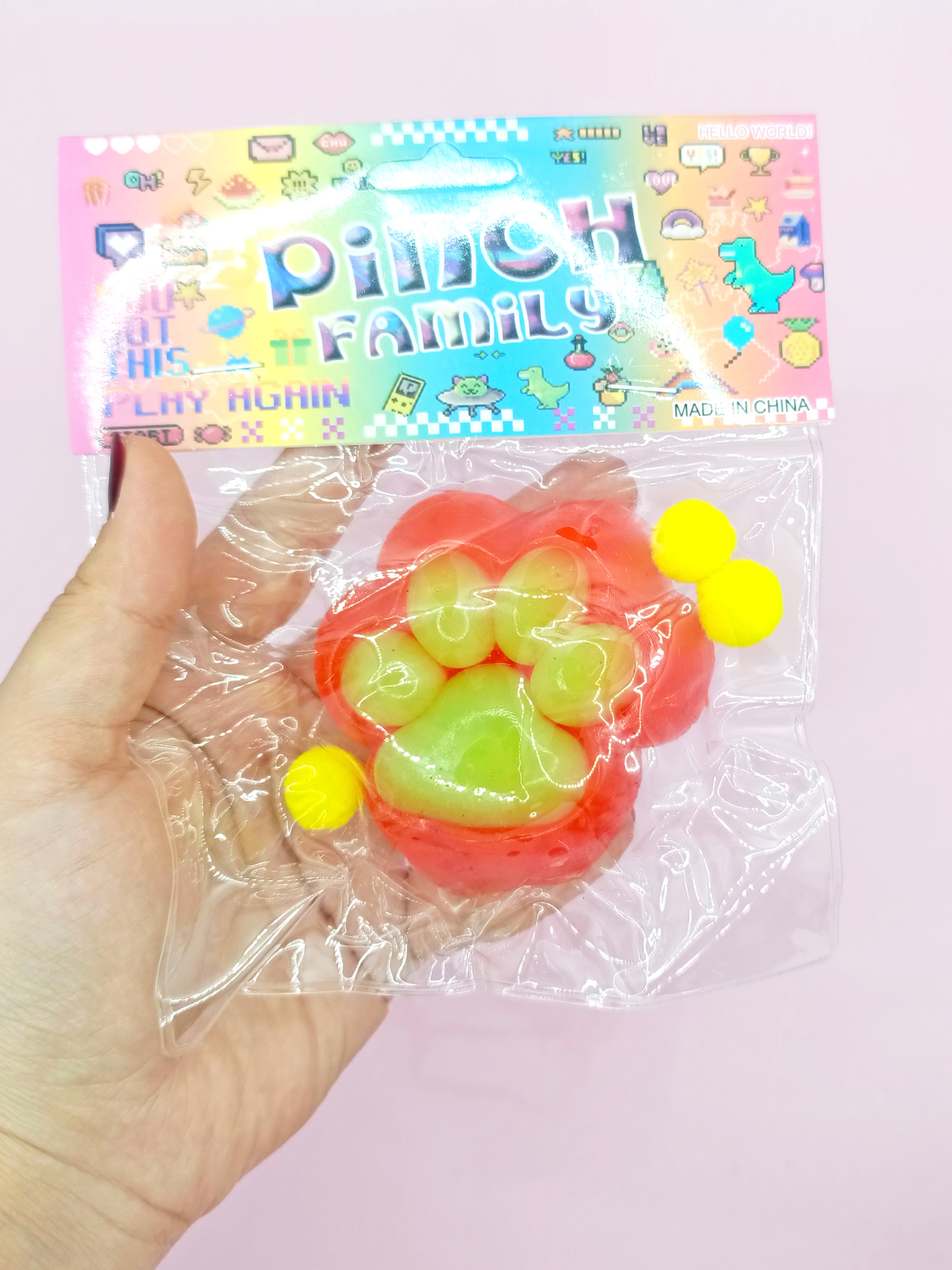 Limmy Sevimli Küçük Squishy Kedi Pati Sikma 7 Cm Pati Sukuşi - Kirmizi