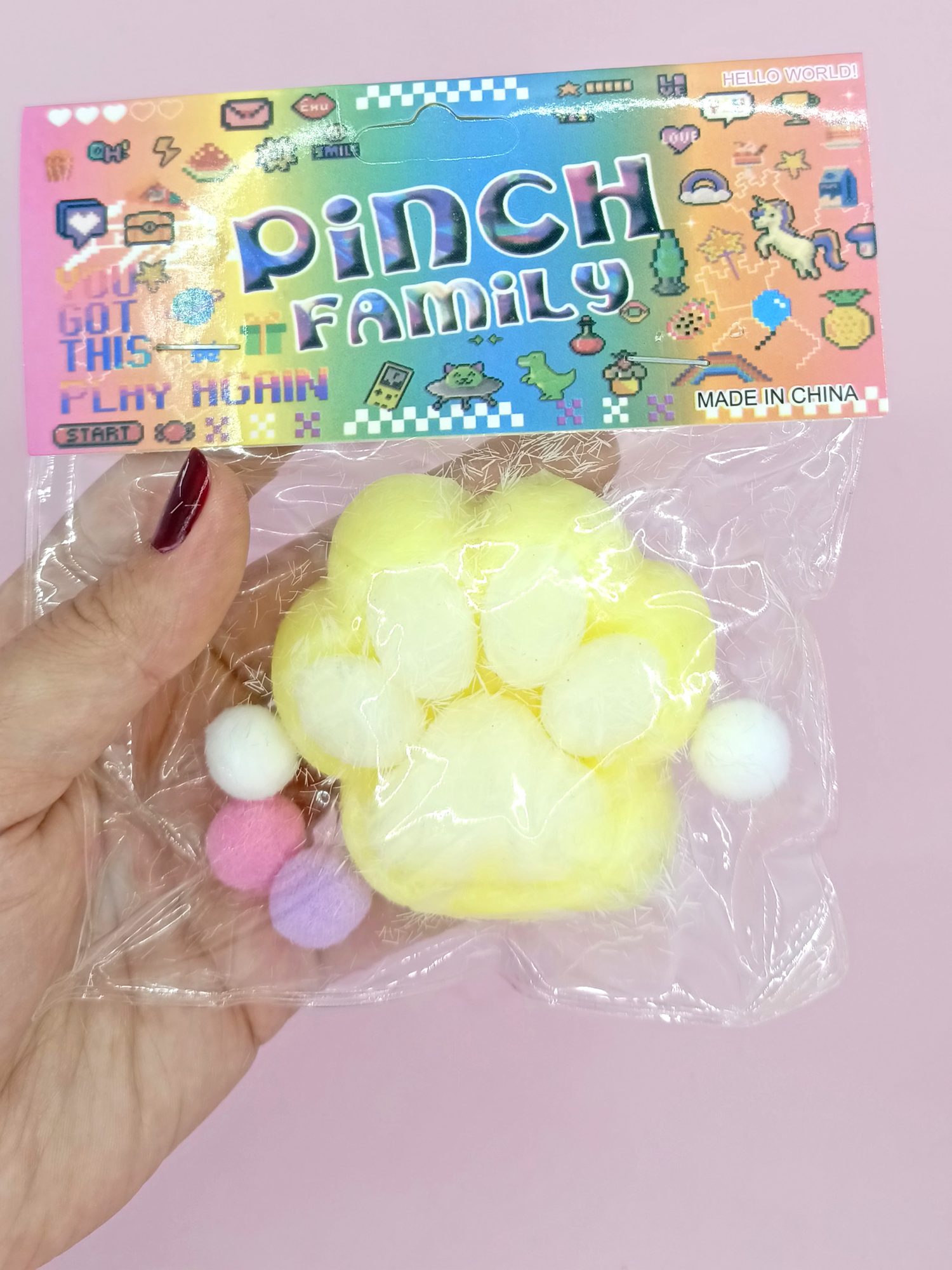Limmy Sevimli Küçük Squishy Kedi Pati Sikma 7 Cm Tüylü Pati Sukuşi - Sa