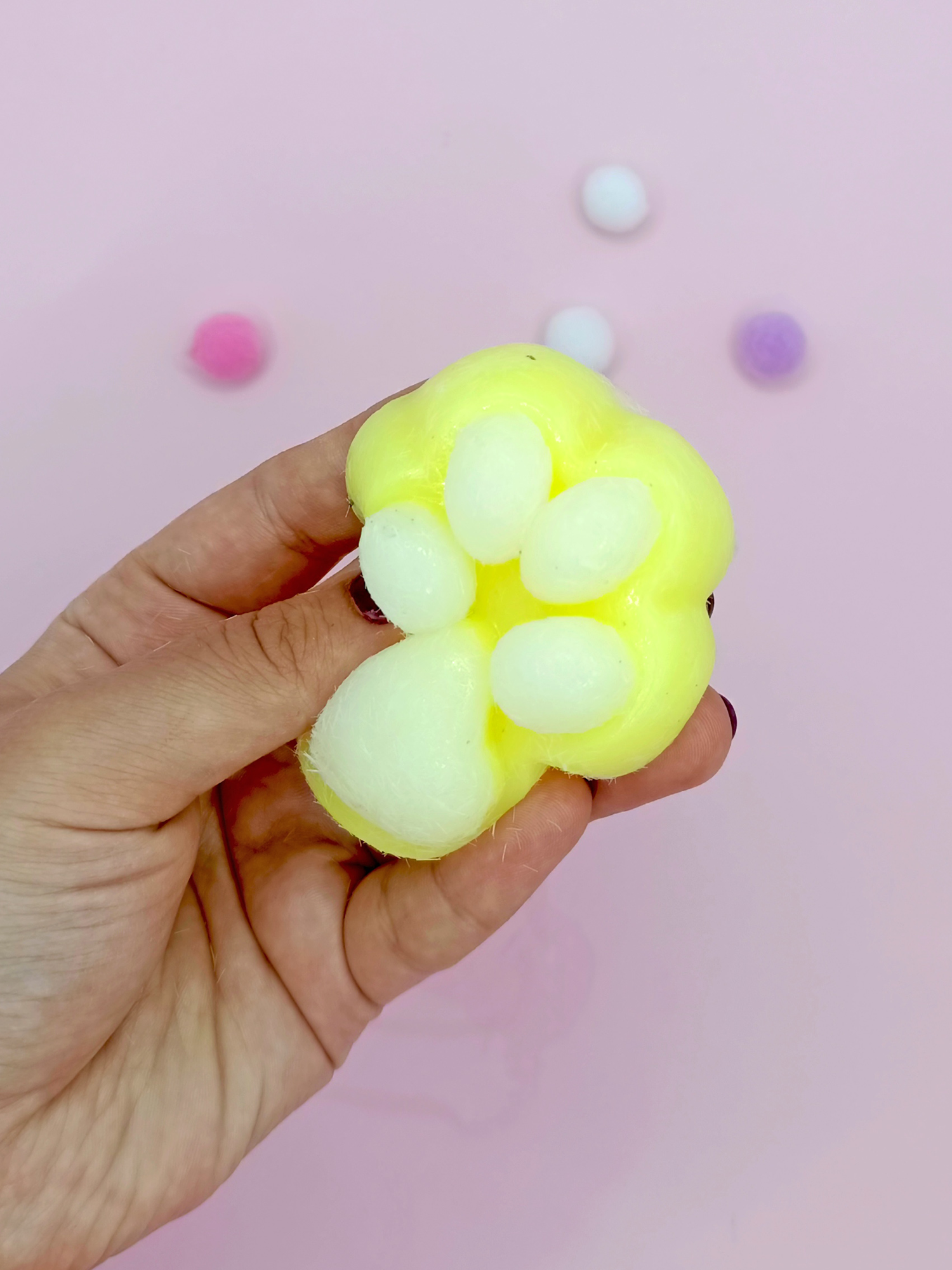 Limmy Sevimli Küçük Squishy Kedi Pati Sikma 7 Cm Tüylü Pati Sukuşi - Sa