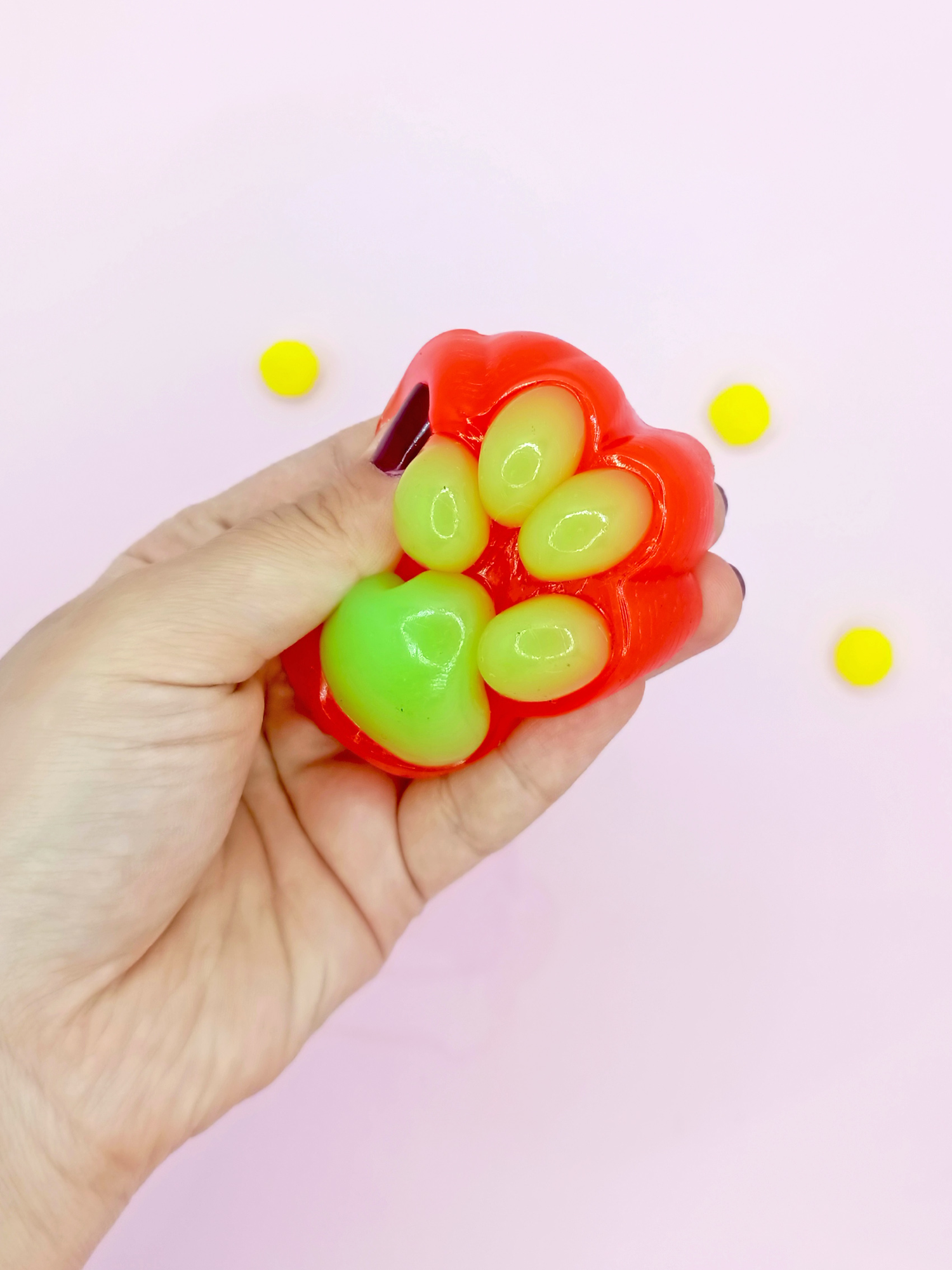 Limmy Sevimli Küçük Squishy Kedi Pati Sikma 7 Cm Pati Sukuşi - Kirmizi