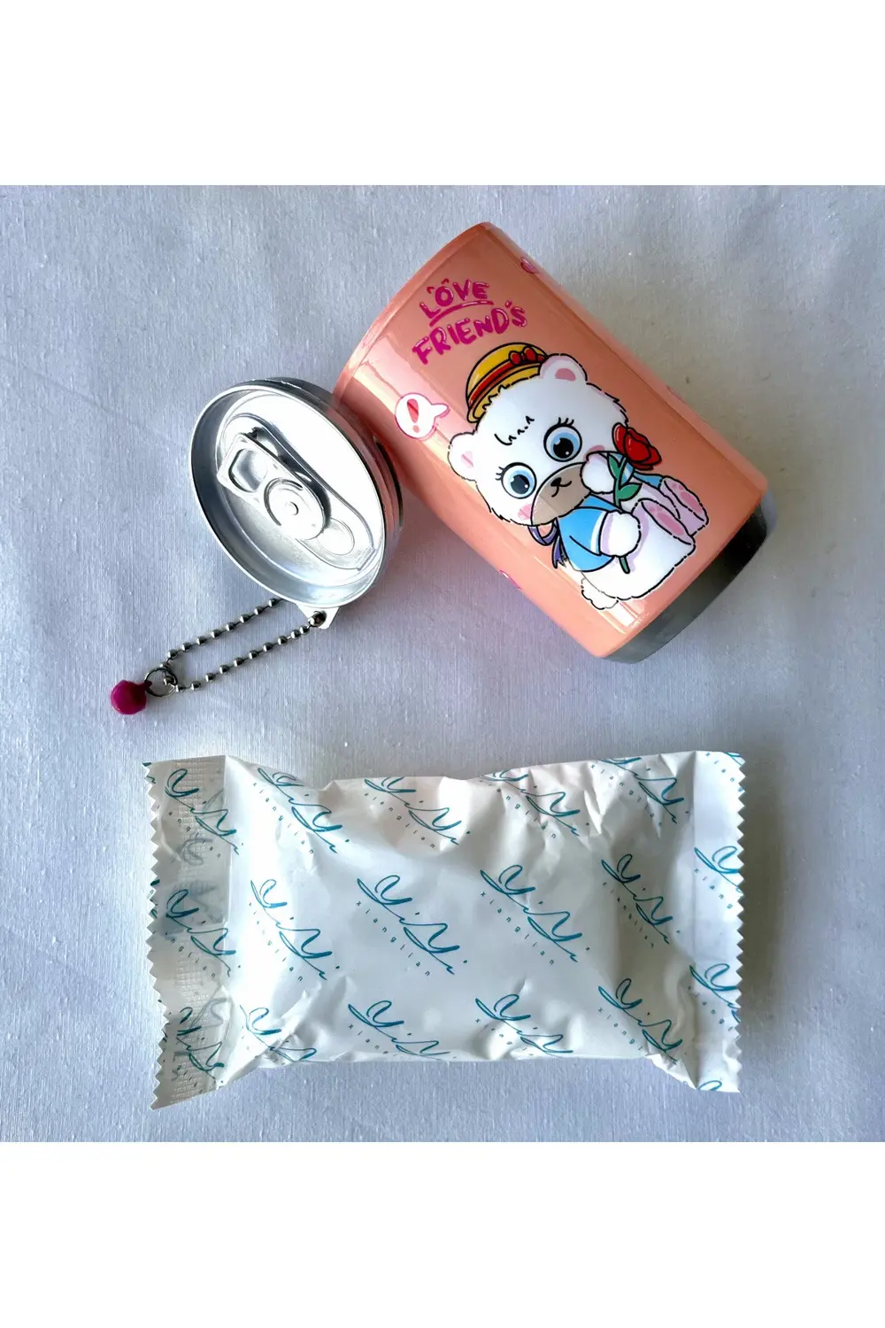 Sevimli Kutu Kola Görünümlü Islak Mendil Anahtarlık Çanta Süsü Ma