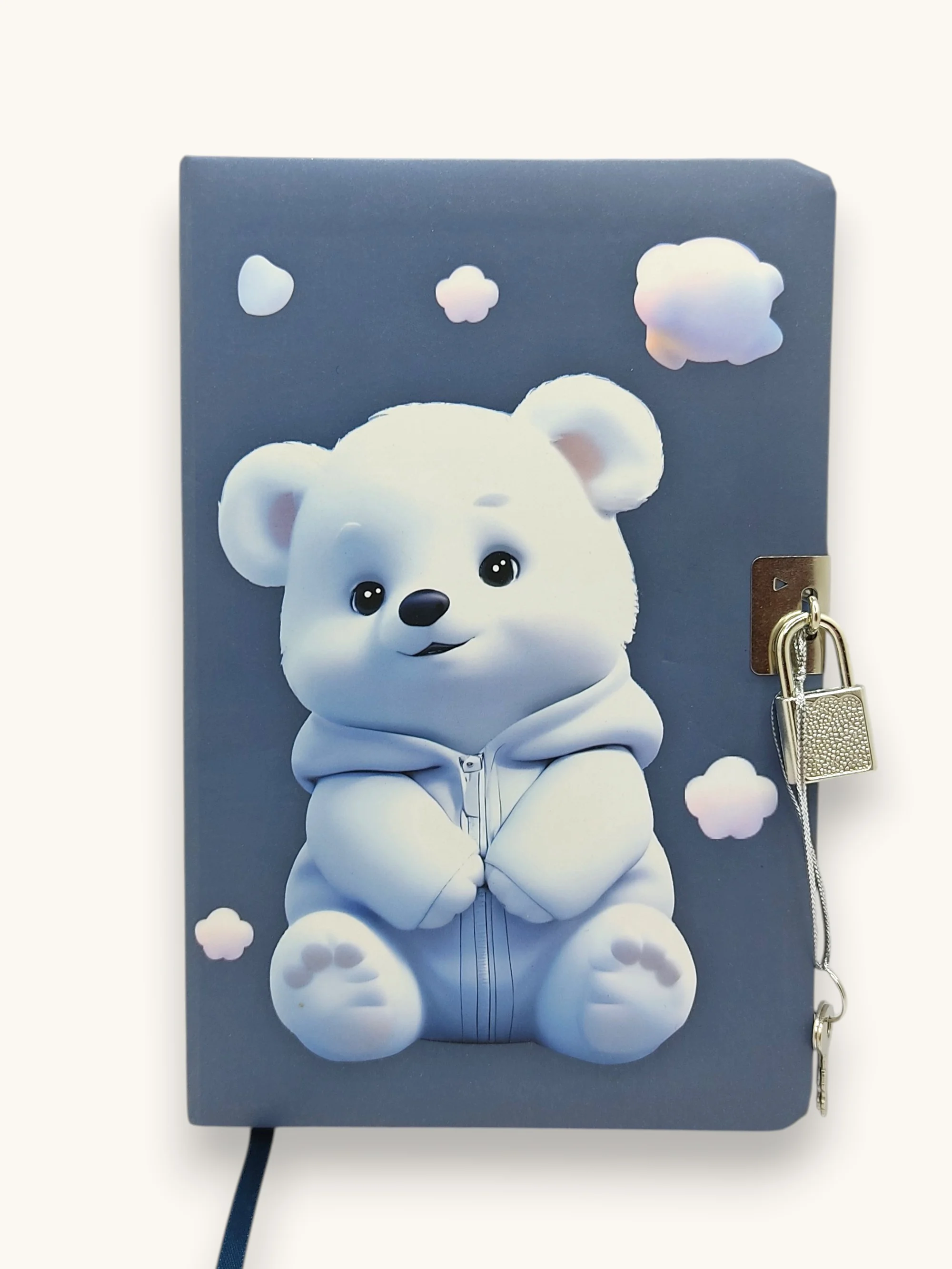 Sevimli Kutup Ayısı Hatıra Defteri (Günlük) Kilitli Defter 80 yap