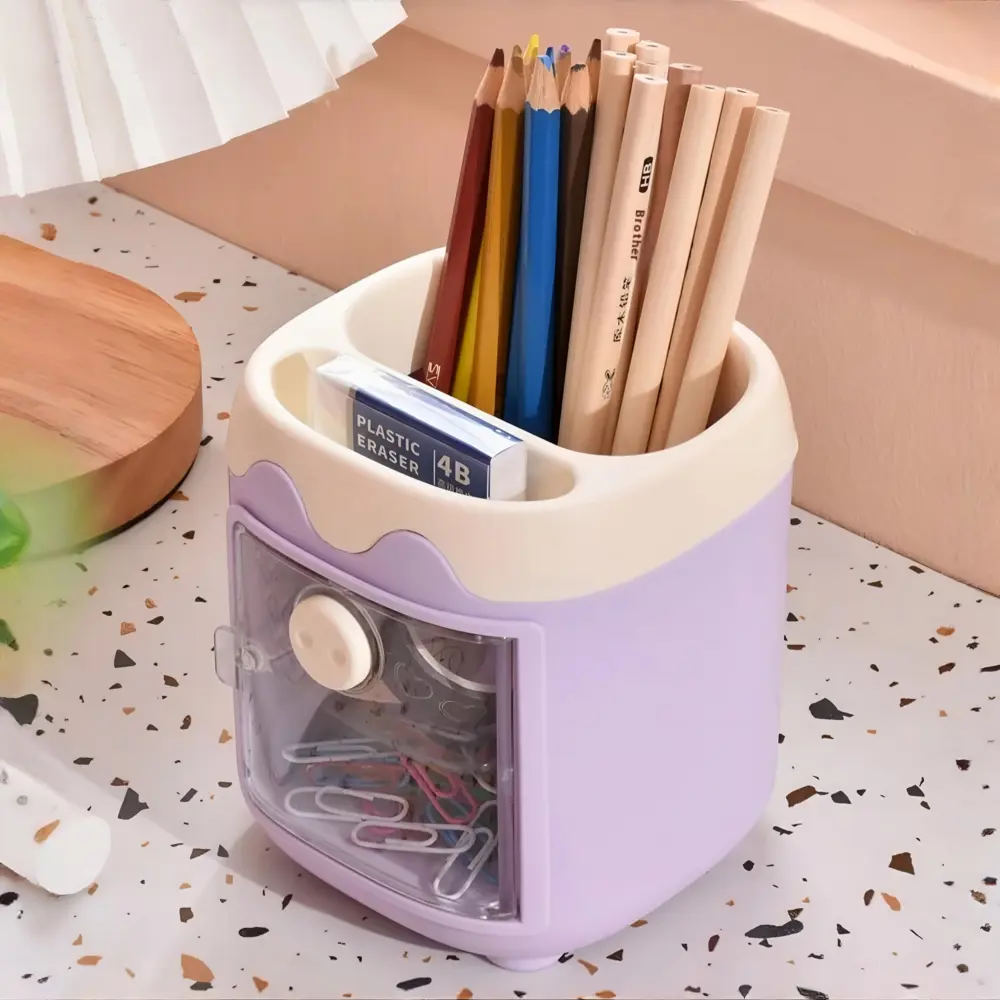 Sevimli Masaüstü Kalemlik Kawaii Kapaklı Mini Dolaplı Kalemlik - Sevimli Masaüstü Kalemlik Kawaii Kapaklı Mini Dolaplı Kalemlik -