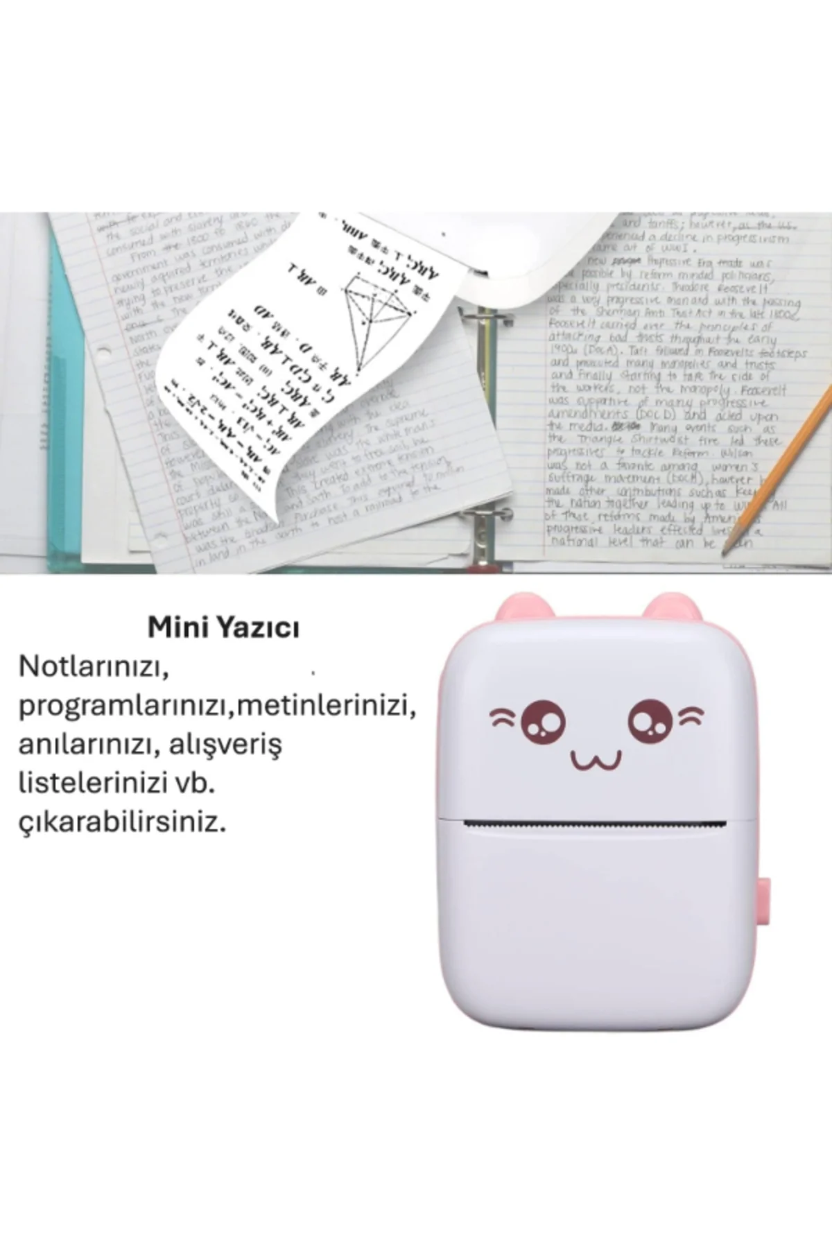 Sevimli Mini Taşınabilir Yazıcı Printer