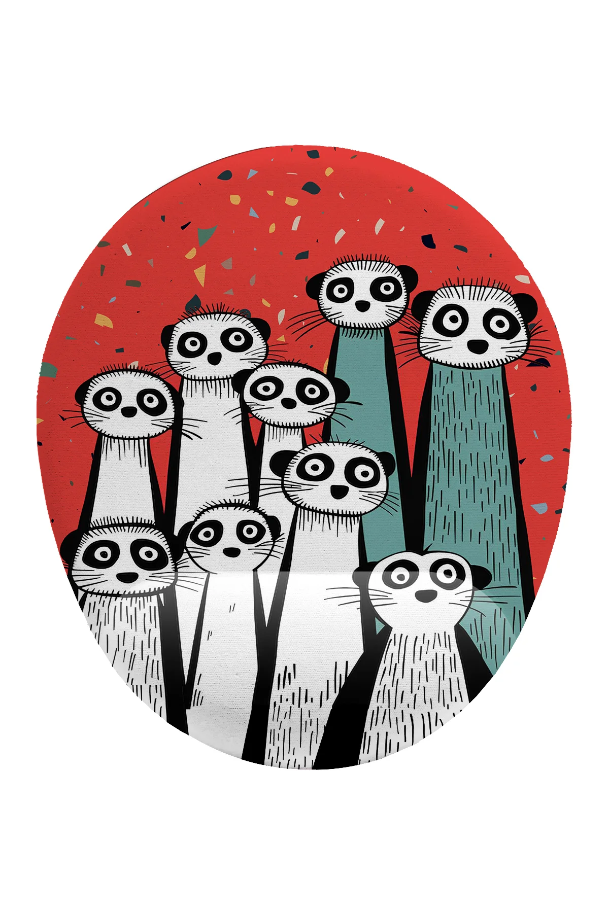 Sevimli Mirketler Bilek Destekli Mouse Pad Ergonomik Kaymaz Taban