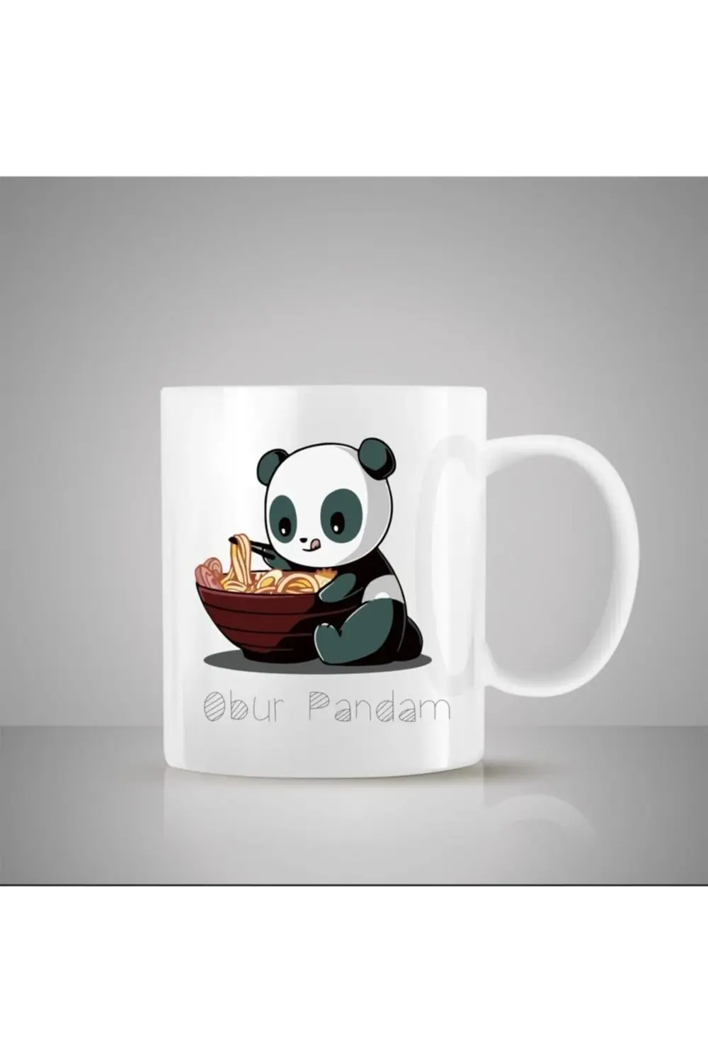 Sevimli Obur Panda Baskılı Kupa
