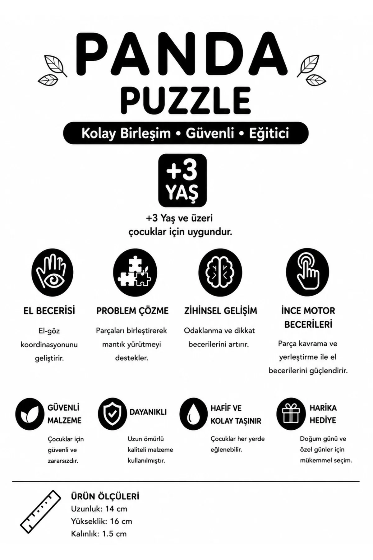 Sevimli Panda 3D Baskı Puzzle – 5 Parça Eğitici Çocuk Yapbozu (3+ Yaş) Sevimli Panda 3D Baskı Puzzle – 5 Parça Eğitici Çocuk Yapbozu (3+ Yaş)