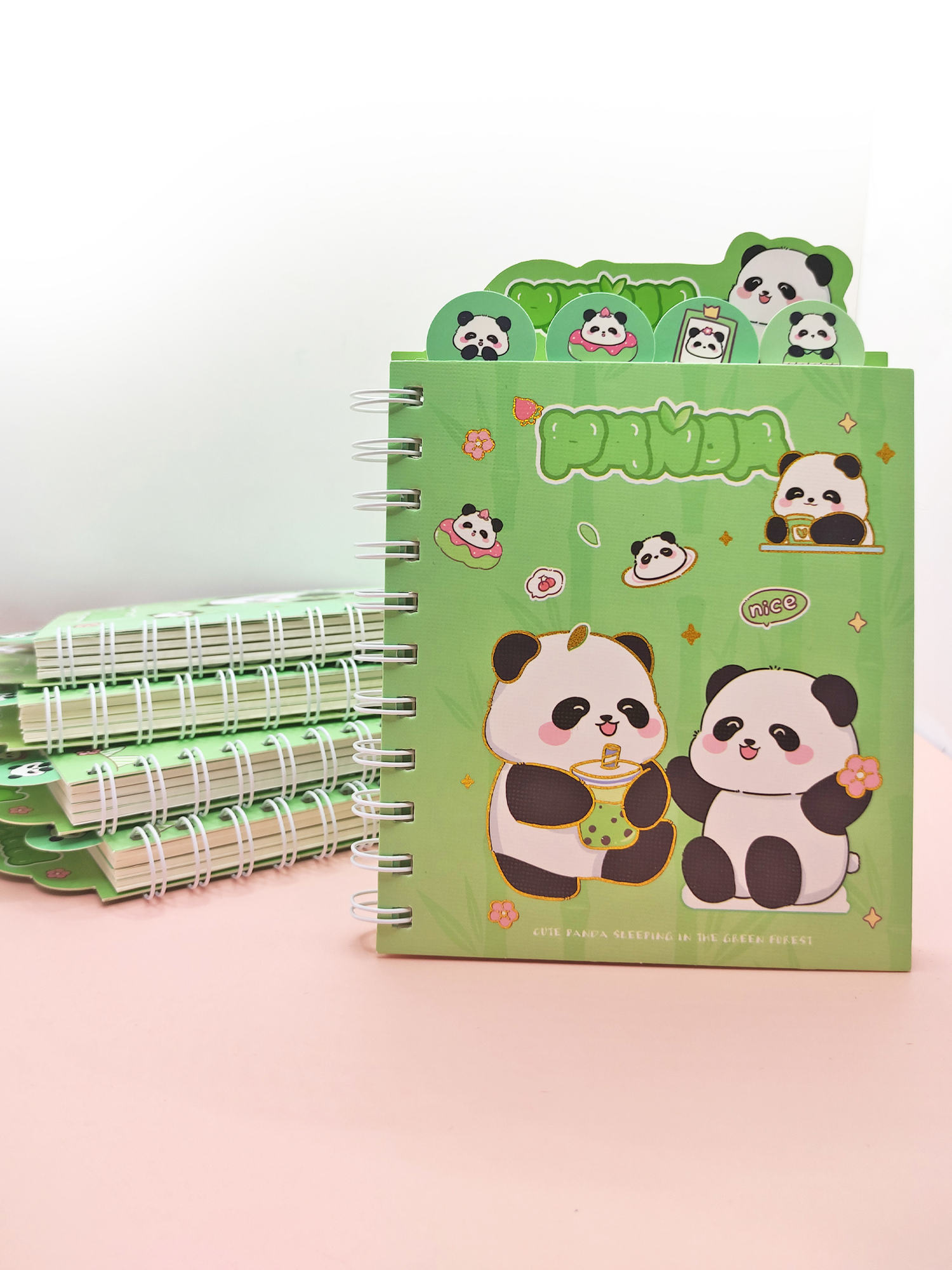 Sevimli Panda Ayraçlı A5 Not Defteri (14x18 cm) - Panda BFF