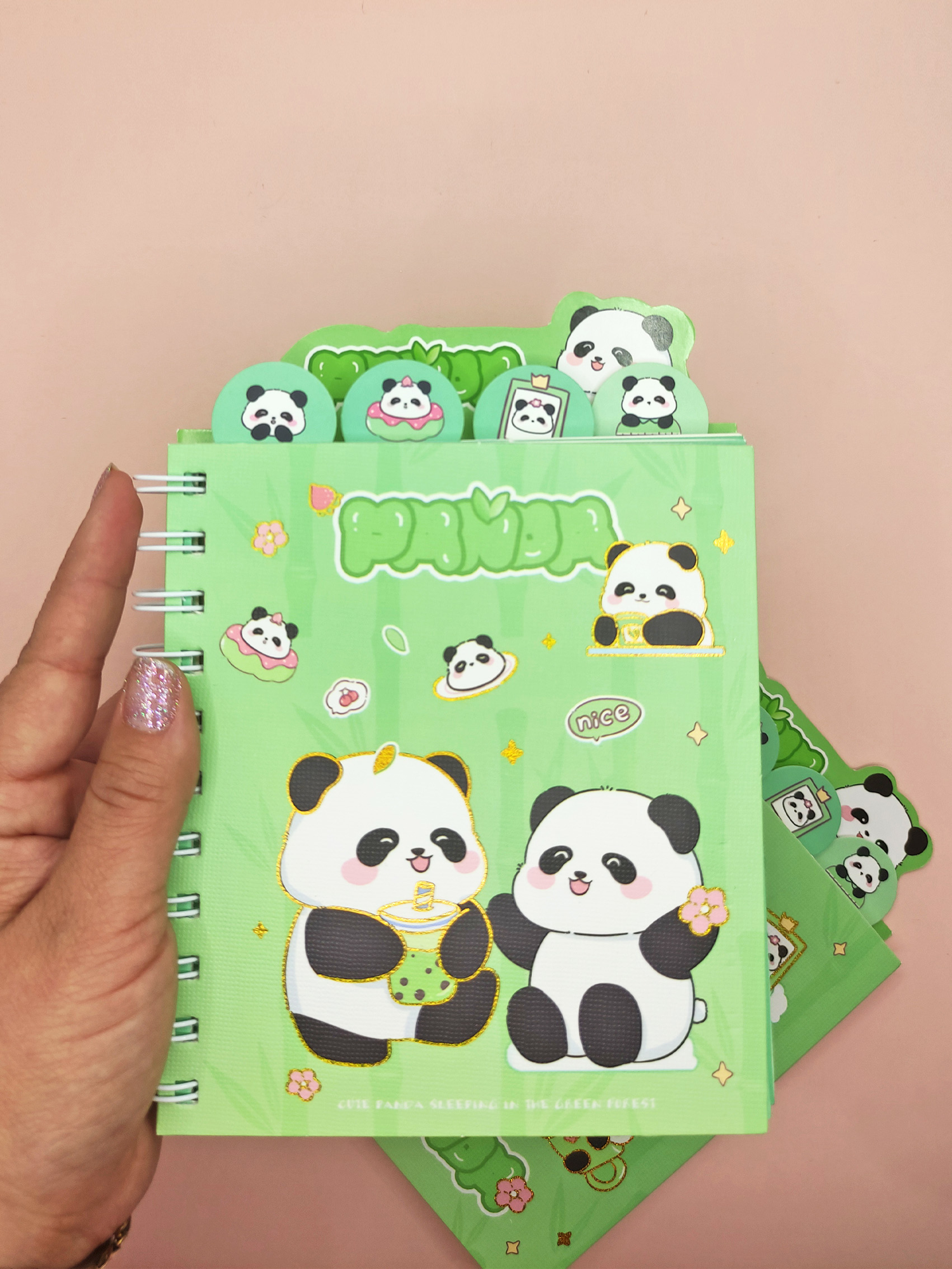 Sevimli Panda Ayraçlı A5 Not Defteri (14x18 cm) - Panda BFF