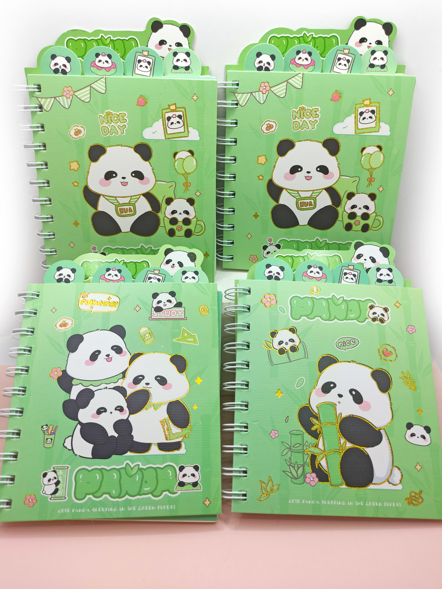 Sevimli Panda Ayraçlı A5 Not Defteri (14x18 cm) - Uykucu Panda