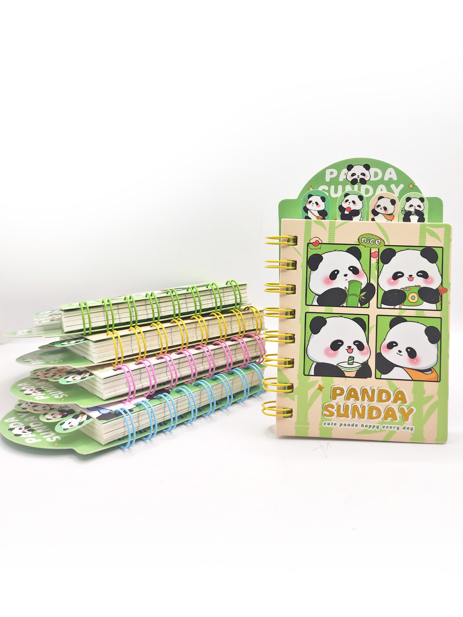 Sevimli Panda Ayraçlı Mini Not Defteri (9x14,5 cm) - Komik Pandal