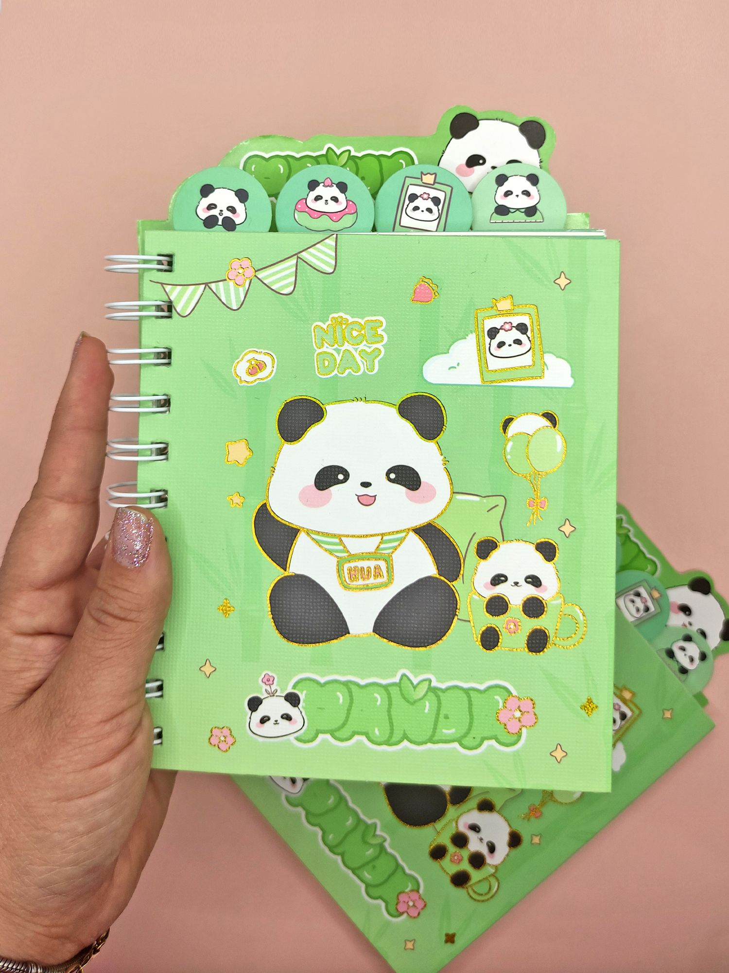 Sevimli Panda Ayraçlı A5 Not Defteri (14x18 cm) - Uykucu Panda
