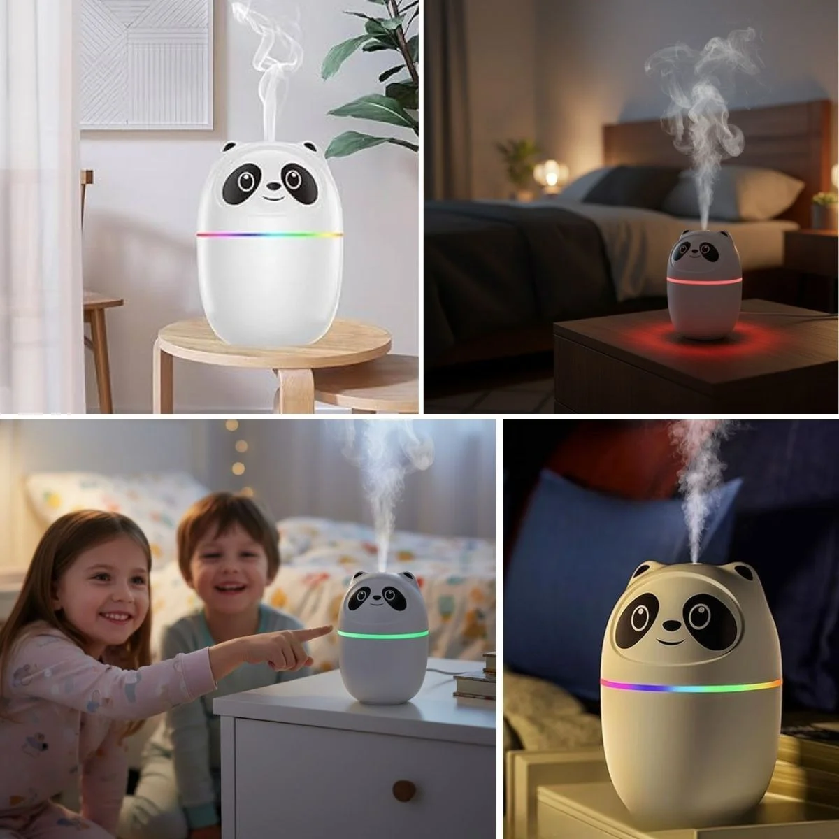 Sevimli Panda Figürlü Hava Nemlendirici – Ultrasonik Soğuk Buhar Makinesi, LED Işıklı Masaüstü Oda Nemlendirici Sevimli Panda Figürlü Hava Nemlendirici – Ultrasonik Soğuk Buhar Makinesi, LED Işıklı Masaüstü Oda Nemlendirici