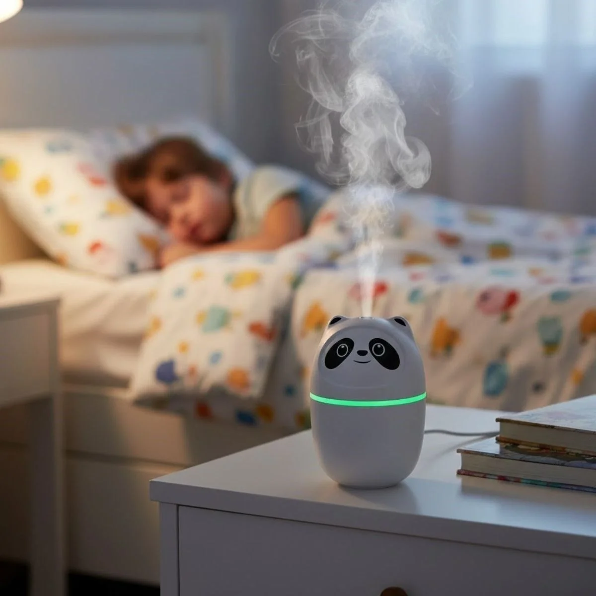 Sevimli Panda Figürlü Hava Nemlendirici – Ultrasonik Soğuk Buhar Makinesi, LED Işıklı Masaüstü Oda Nemlendirici Fiyatı, Yorumları ve Özellikleri