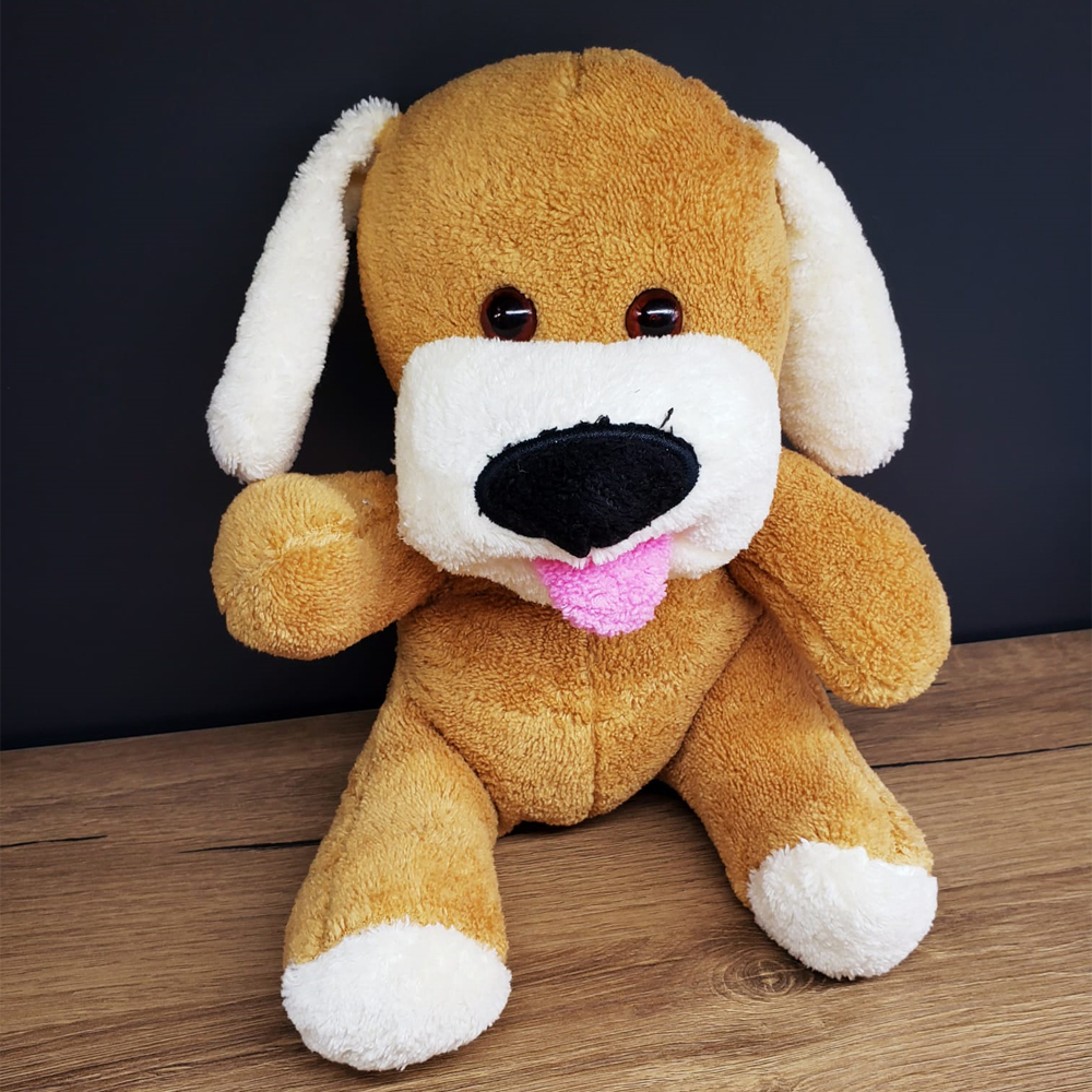 Sevimli Peluş Oyuncak Köpek 25cm Yumuşak Oyuncak Hayvan, Dili Dış