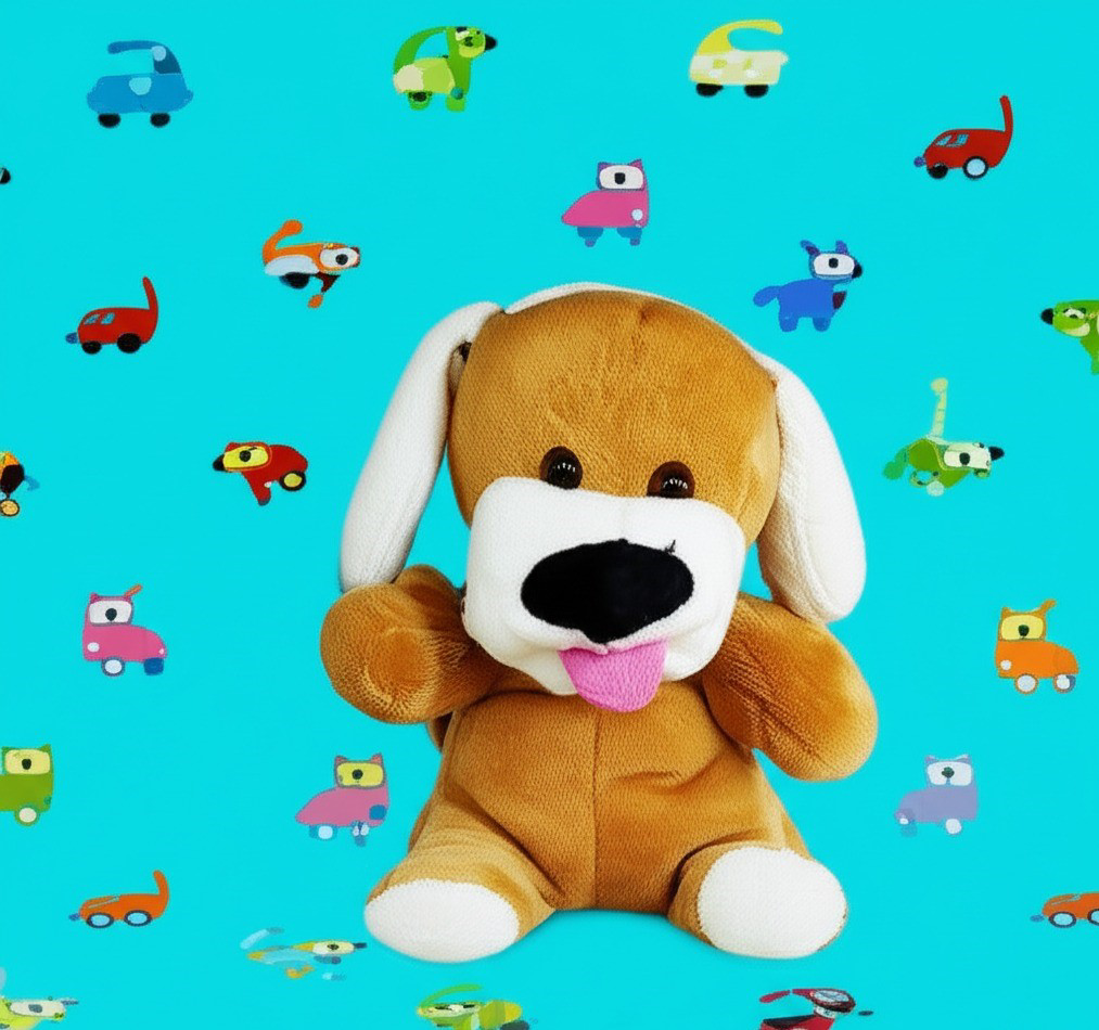 Sevimli Peluş Oyuncak Köpek 25cm Yumuşak Oyuncak Hayvan, Dili Dış