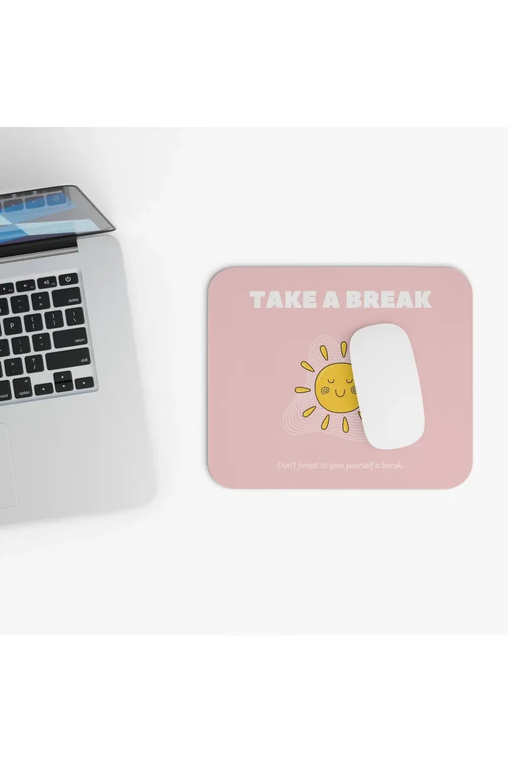 Sevimli Pembe Mouse Pad, 21x17 cm, Kaymaz Taban, Ev, Ofis ve Oyun