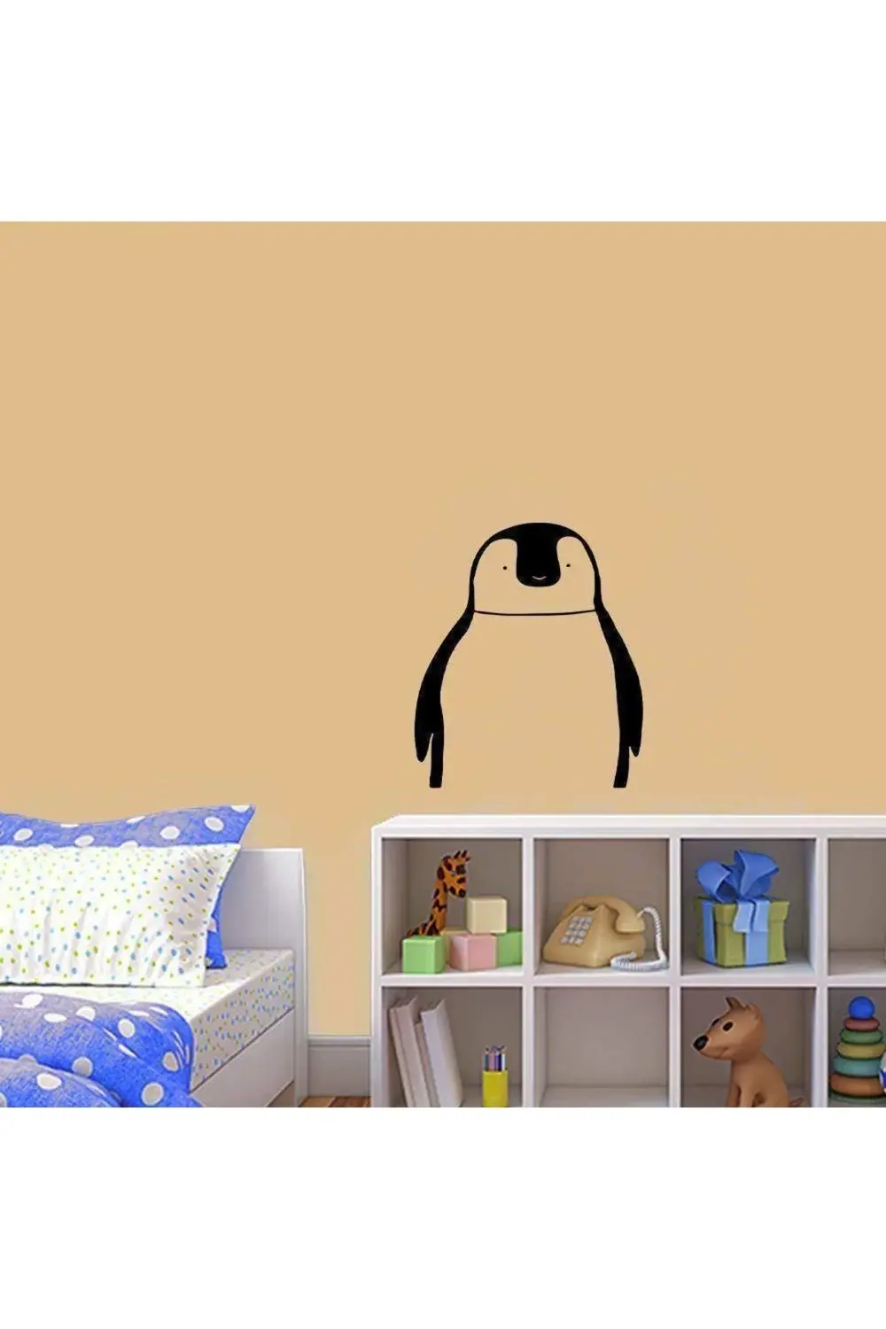 Sevimli Penguen Silüeti Dekoratif Duvar Sticker, Çıkartma