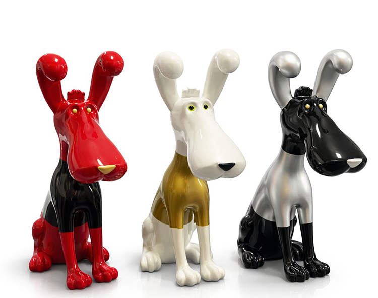 Sevimli Polyester Köpek Figürü Dekoratif Biblo
