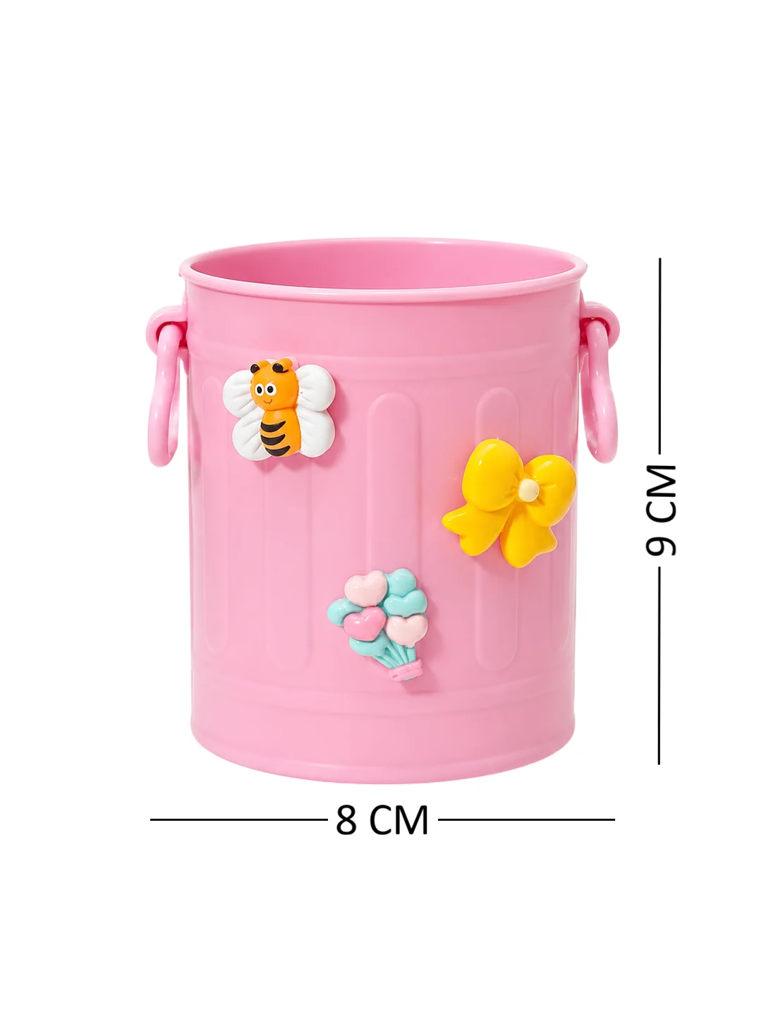 Sevimli Stickerlı Masaüstü Kalemlik Organizer - Pembe