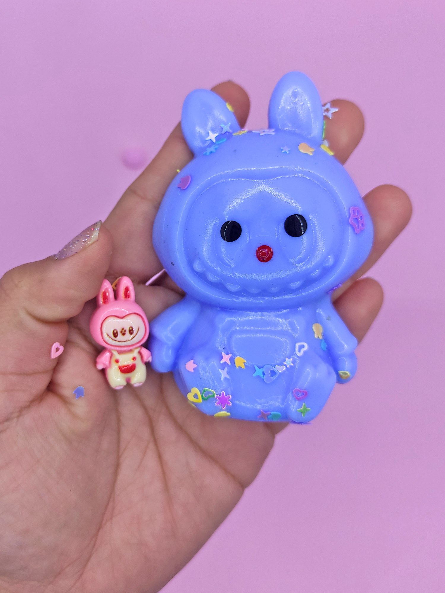 Limmy Sevimli Tavşan Squishy Pullu Yumuşacik (6X9 Cm) Sukuşi - Mavi