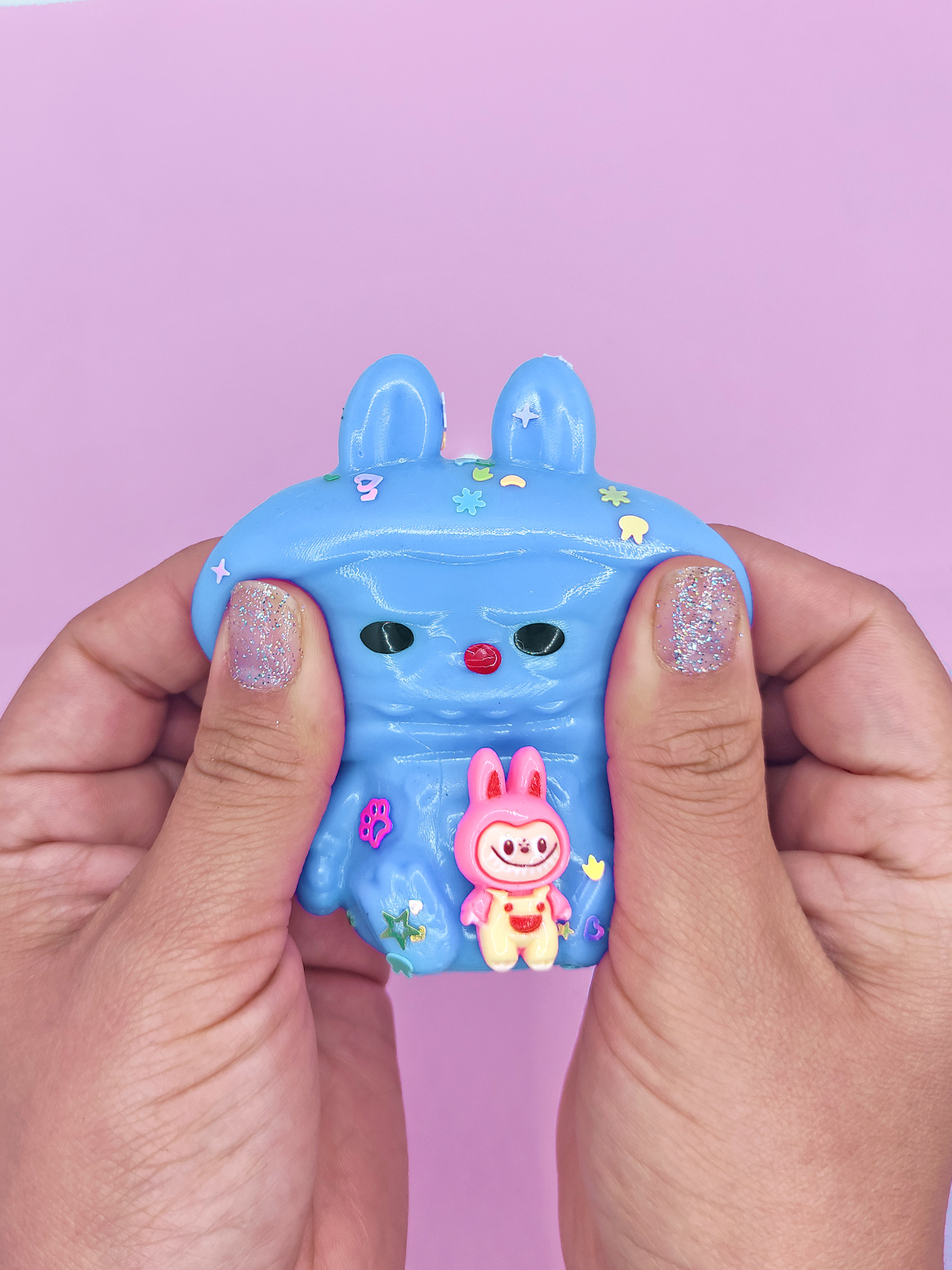 Limmy Sevimli Tavşan Squishy Pullu Yumuşacik (6X9 Cm) Sukuşi - Mavi