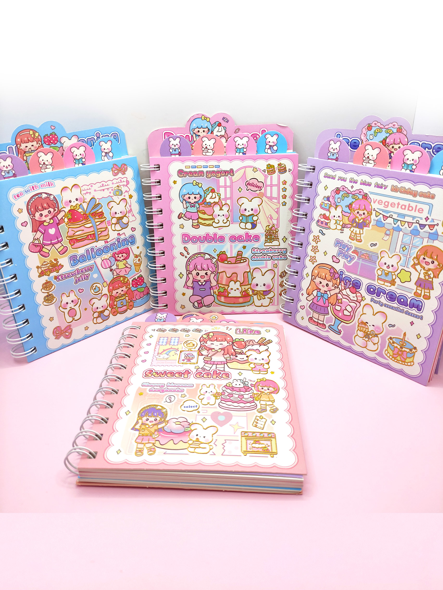 Sevimli Tavşan Ayraçlı A5 Not Defteri (14x18 cm) - Nude(Pembe)