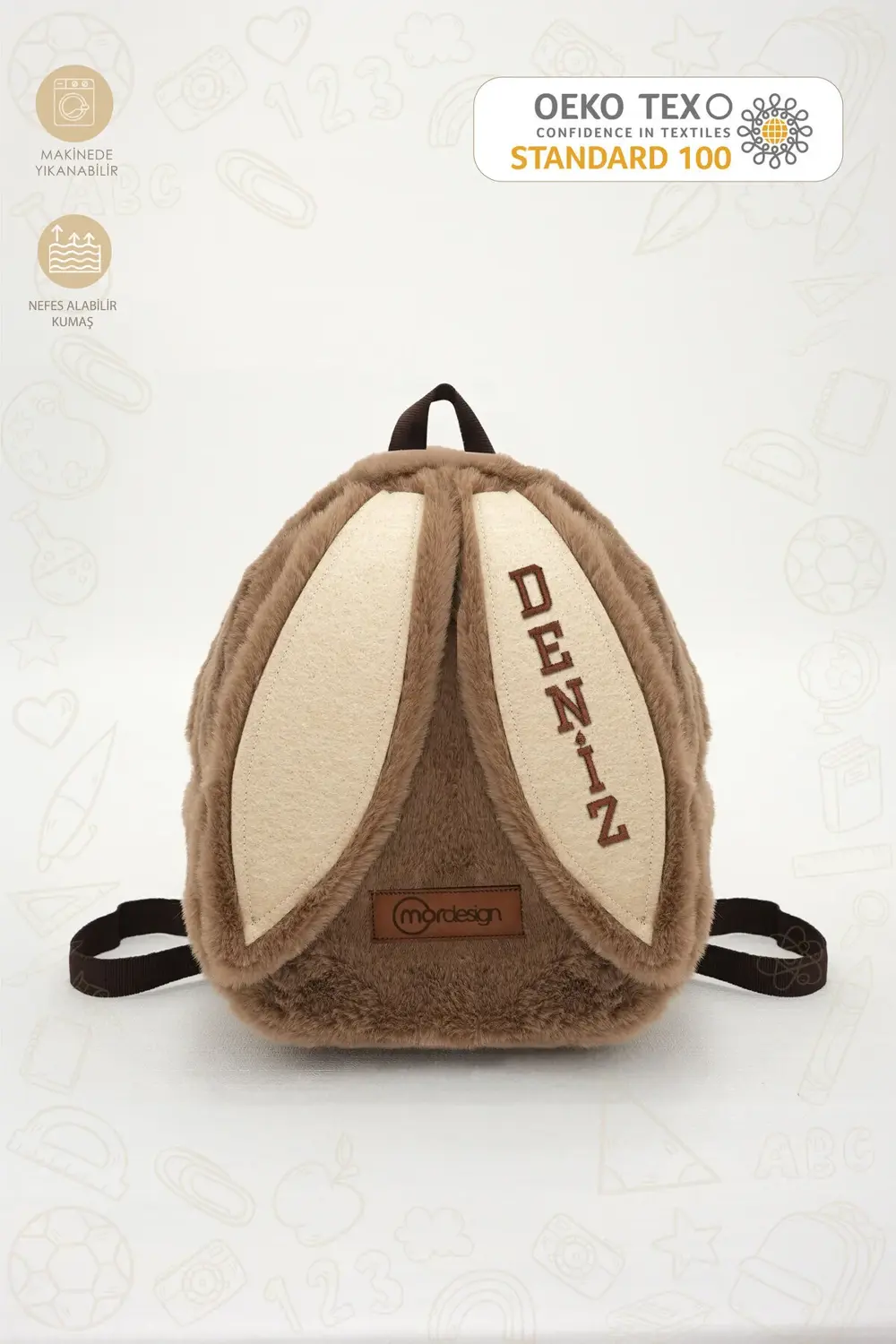 Sevimli Tavşan Çocuk Sırt Çantası: Kreş Peluş Kumaş Çanta, (İSTED