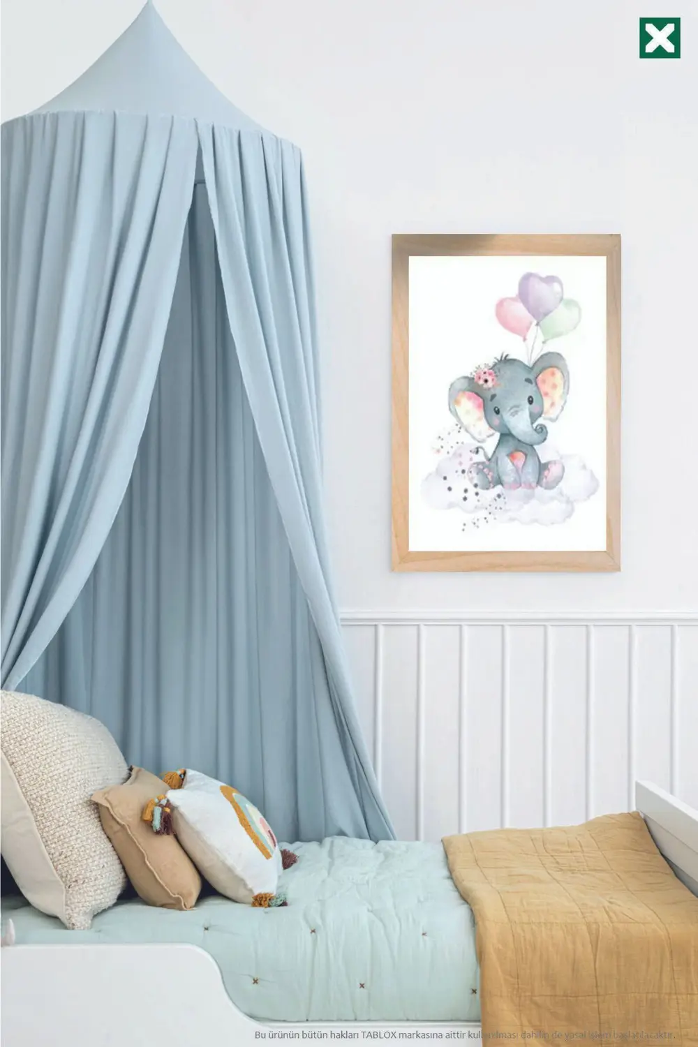 Sevimli Tavşan ,Fİl ,Zürafa ,3’lü Çerçeve Görünümlü Modern MDF Ta