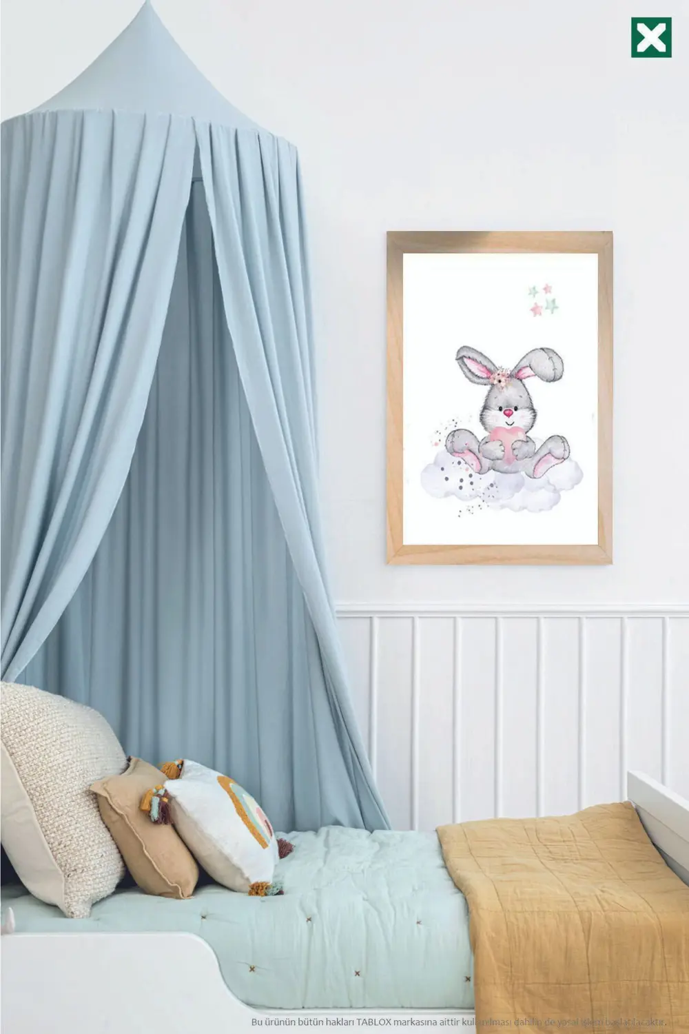 Sevimli Tavşan ,Fİl ,Zürafa ,3’lü Çerçeve Görünümlü Modern MDF Ta