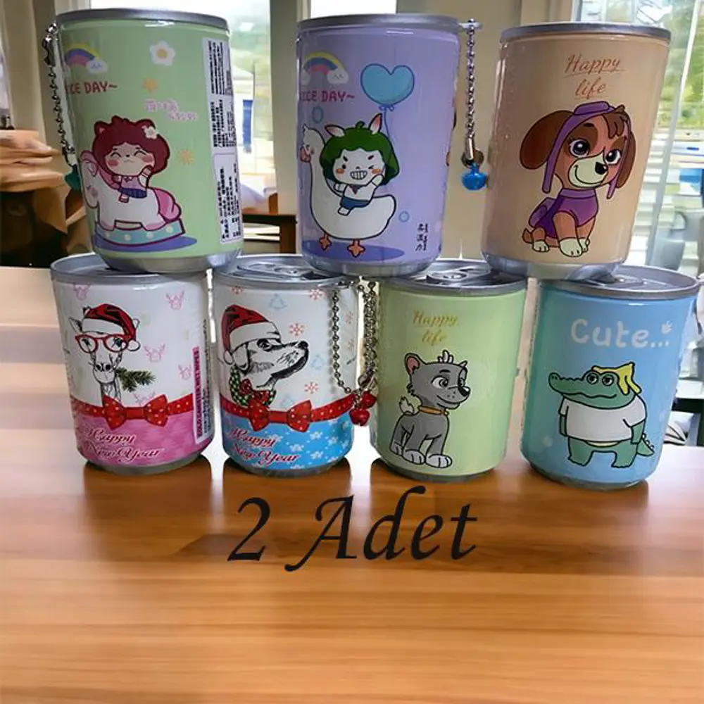 Sevimli Teneke Kutu Görünümlü Islak Mendil Anahtarlık Çanta Süsü 