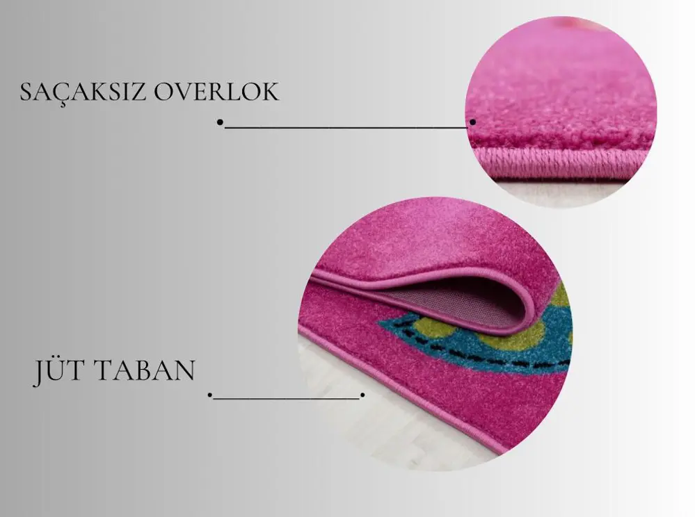 Sevimli Unicorn Tasarım Halı Mavi Gri Halı Yumuşak Yuvarlak Jüt H