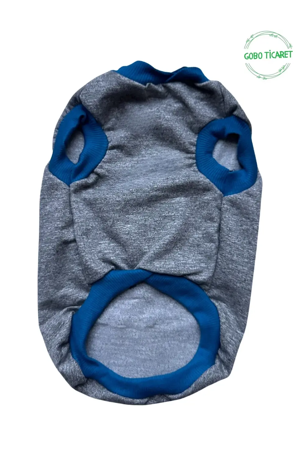 Sevimli Yeşil Ayıcık Aksesuarlı Aplikeli Gri Kedi Köpek Kıyafeti