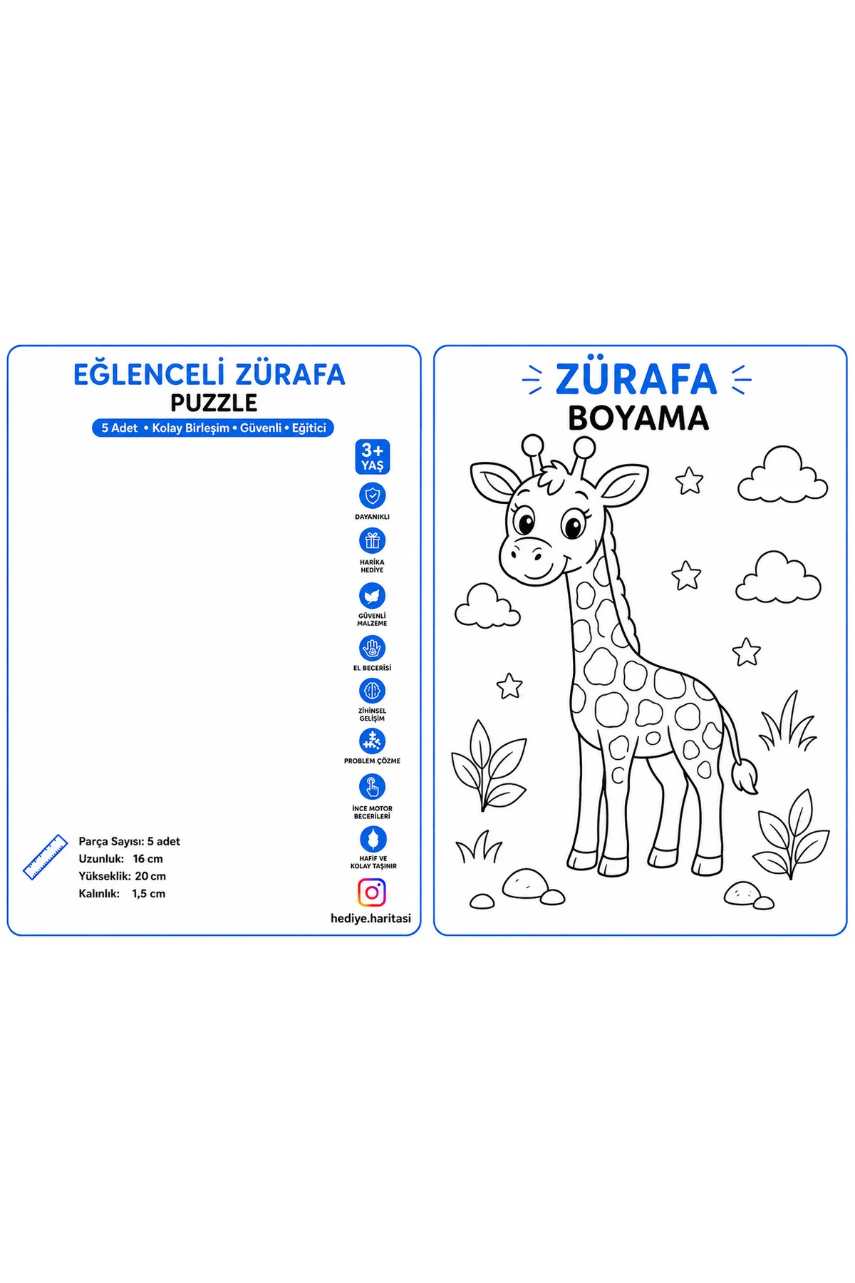Sevimli Zürafa 3D Baskı Puzzle – 5 Parça Eğitici Çocuk Yapbozu 3+ Yaş Sevimli Zürafa 3D Baskı Puzzle – 5 Parça Eğitici Çocuk Yapbozu 3+ Yaş