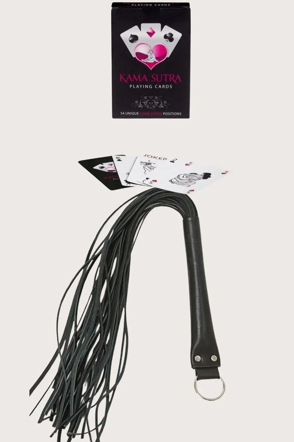 Pilelistore Sexy Görselli Oyun Kartı Kama Sutra Siyah Kırbaç Set