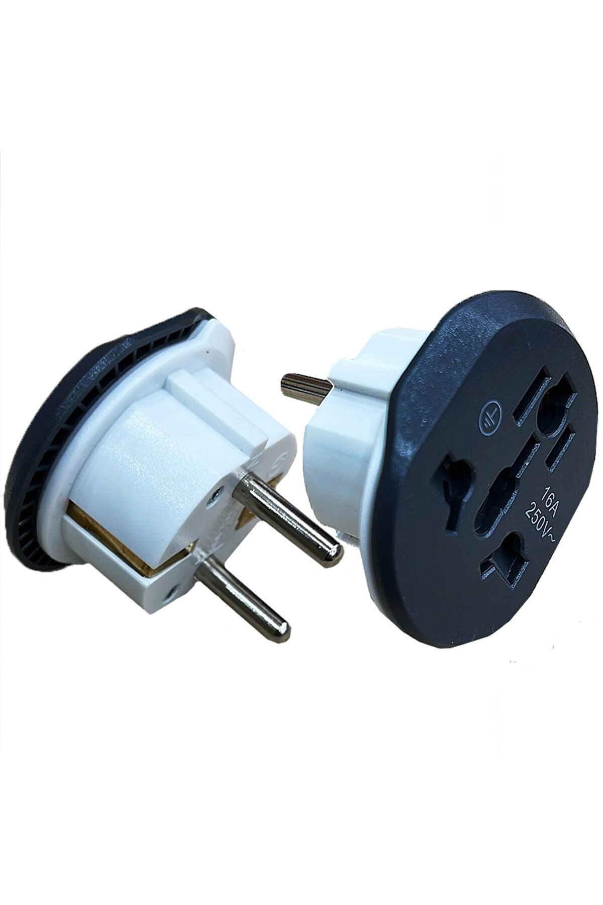 Seyahat Adaptörü Universal Türk Çevirici Siyah Beyaz 16a Priz Çev